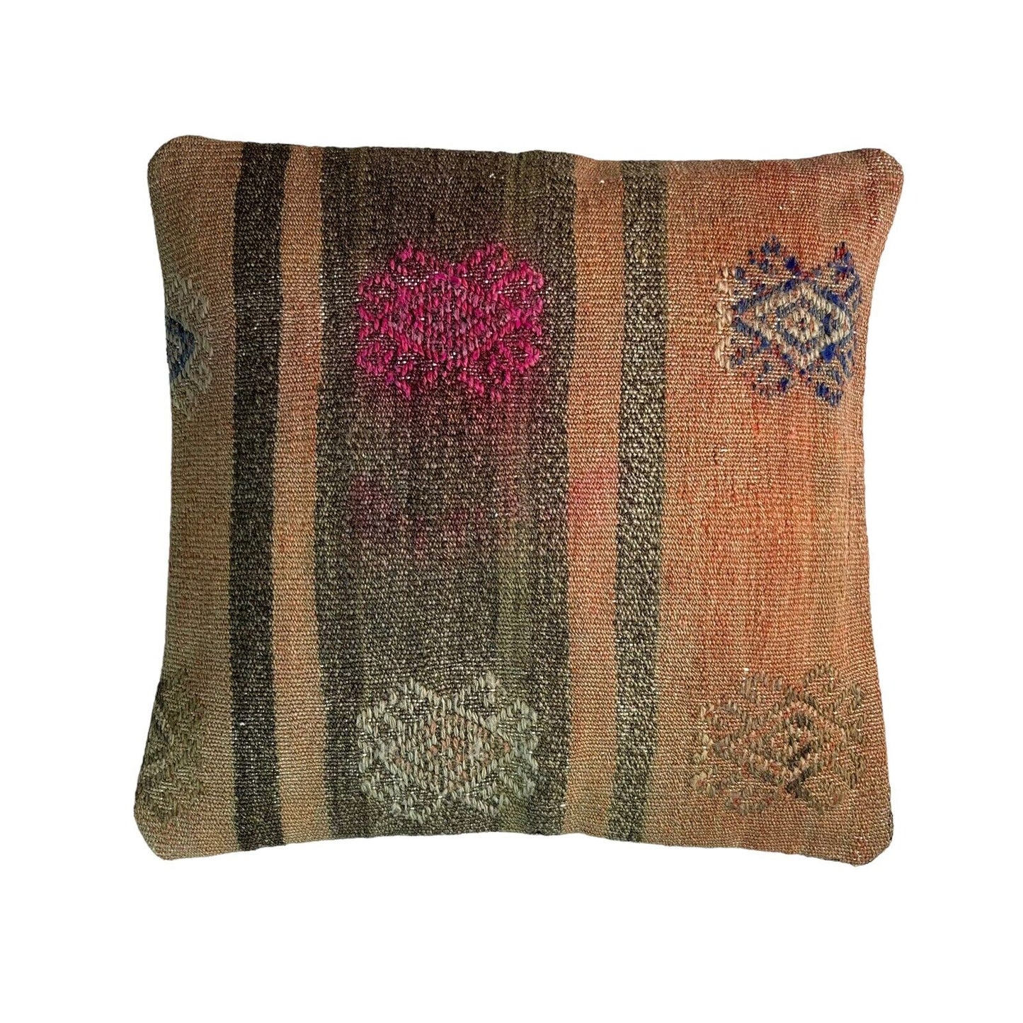 Einzigartige Kelim-Kissen,Turkish Kilim Pillow,16'×16' Funda De Cojín Kilim