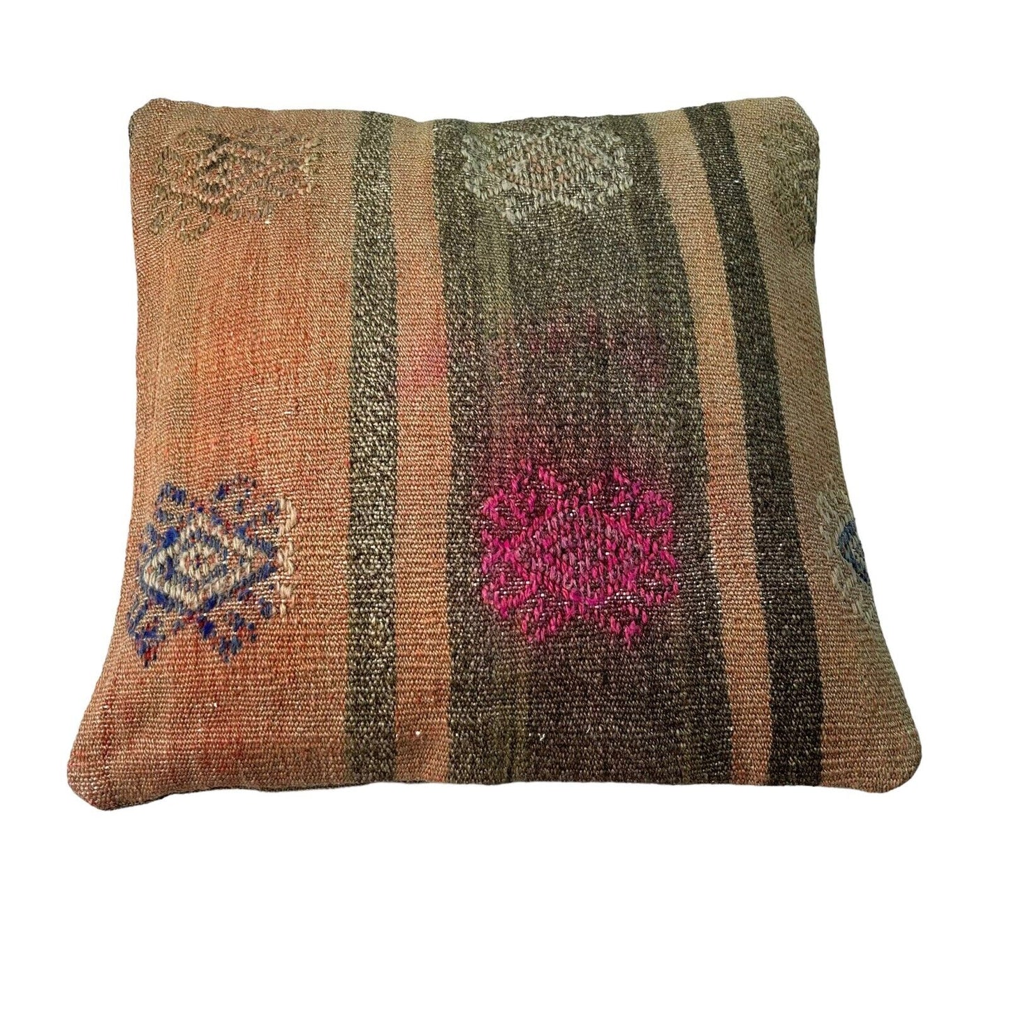 Einzigartige Kelim-Kissen,Turkish Kilim Pillow,16'×16' Funda De Cojín Kilim