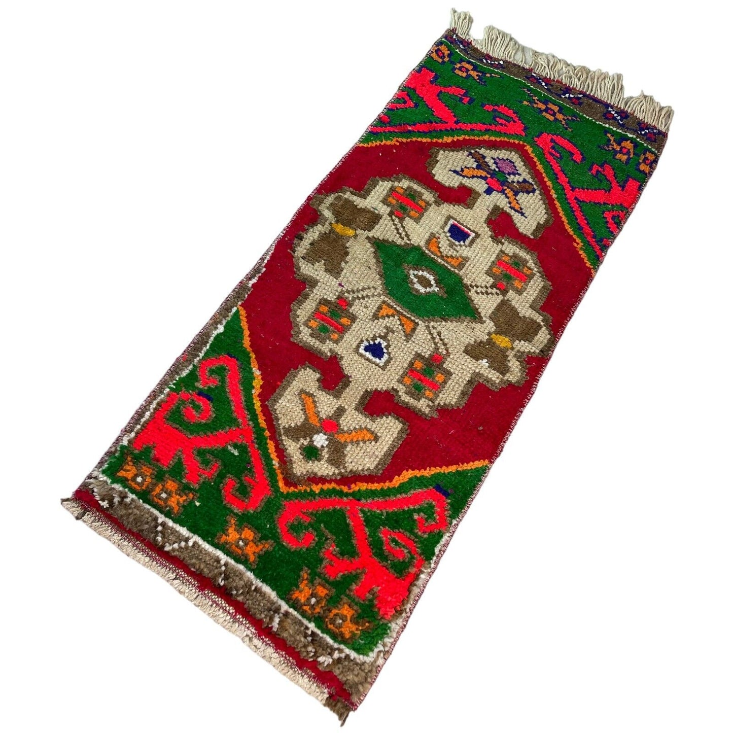 Traditionelle Vintage türkische Teppich, Vintage Turkish Rug 100 X 43 cm