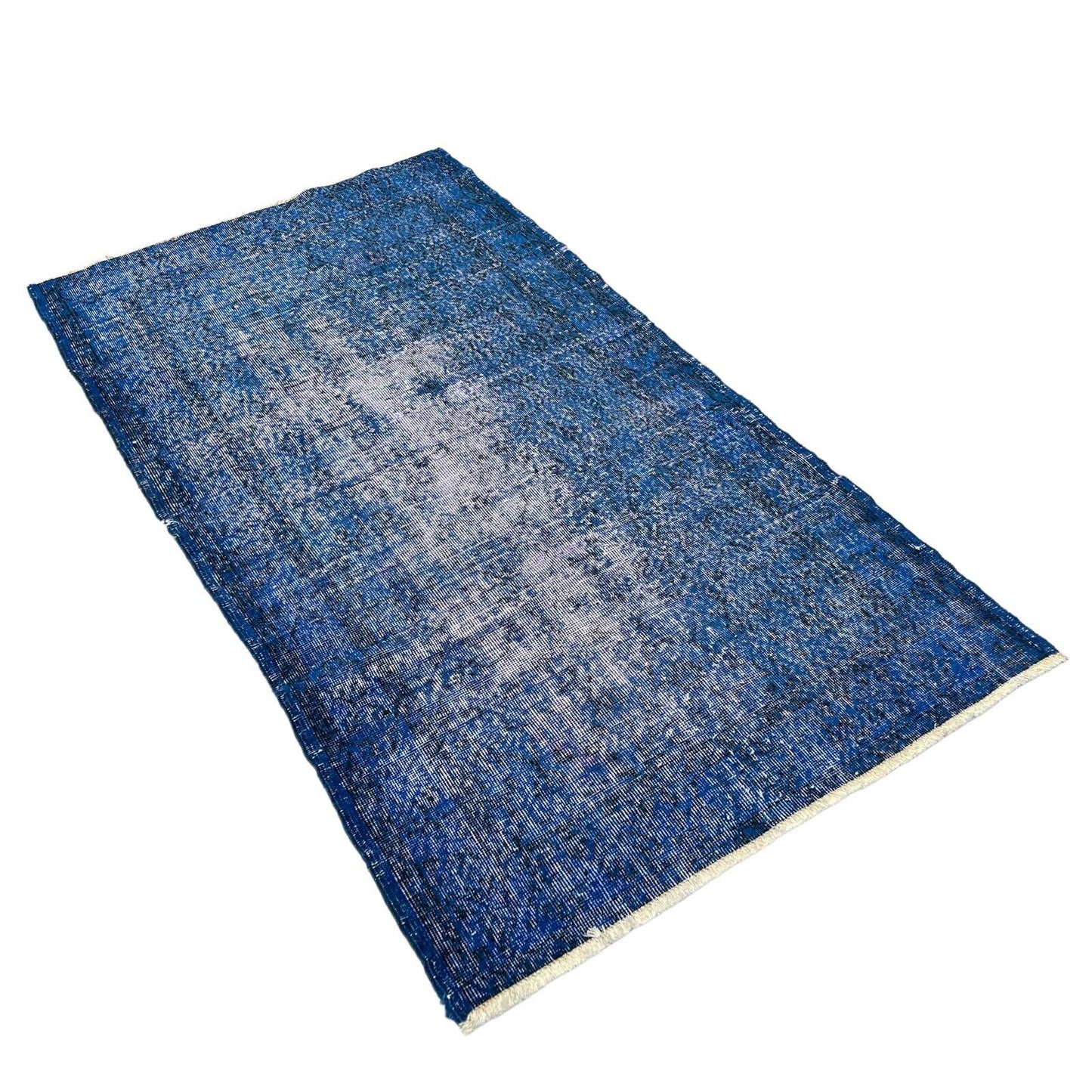 Distressed Overdyed Türkischer Teppich 223 x 111 cm Vintage Türkisch Teppich