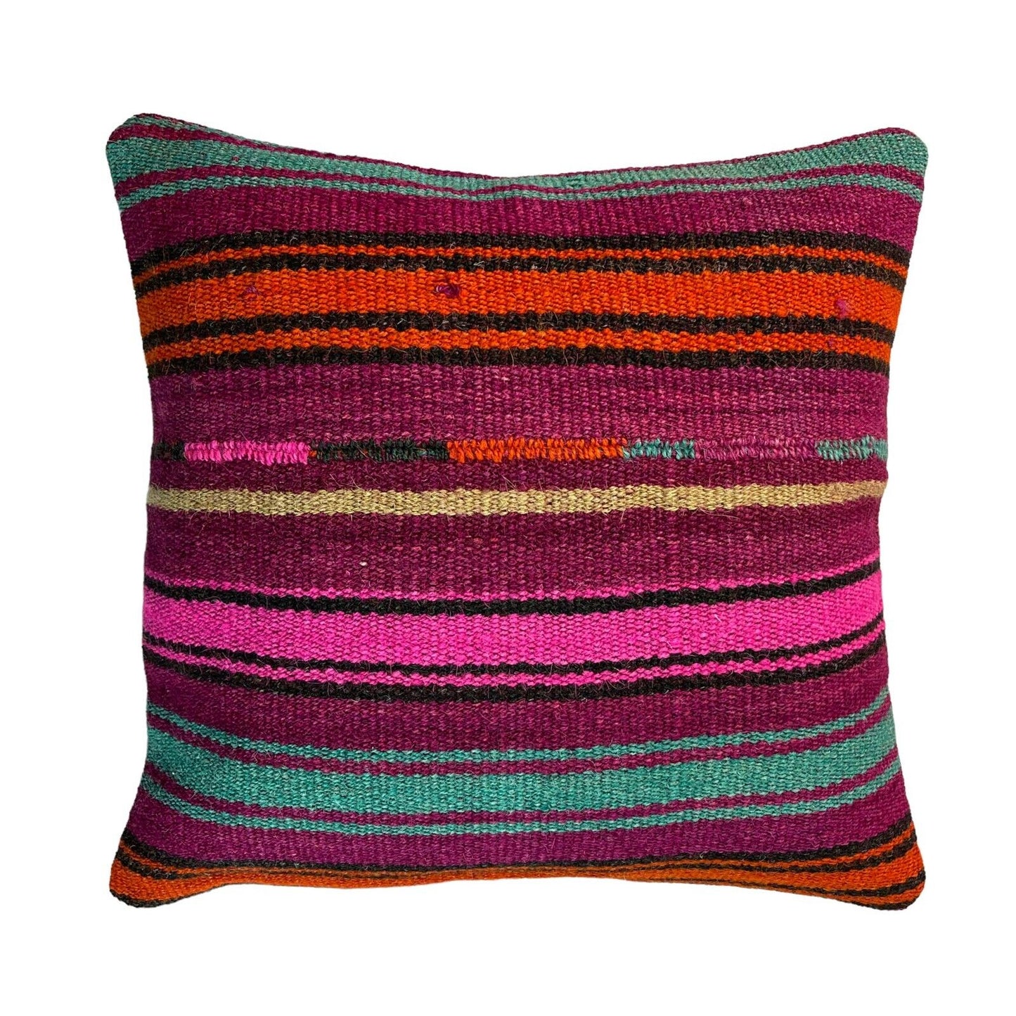 Einzigartige Kelim-Kissen,Turkish Kilim Pillow,16'×16' Funda De Cojín Kilim