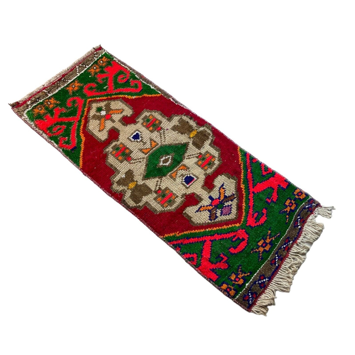 Traditionelle Vintage türkische Teppich, Vintage Turkish Rug 100 X 43 cm