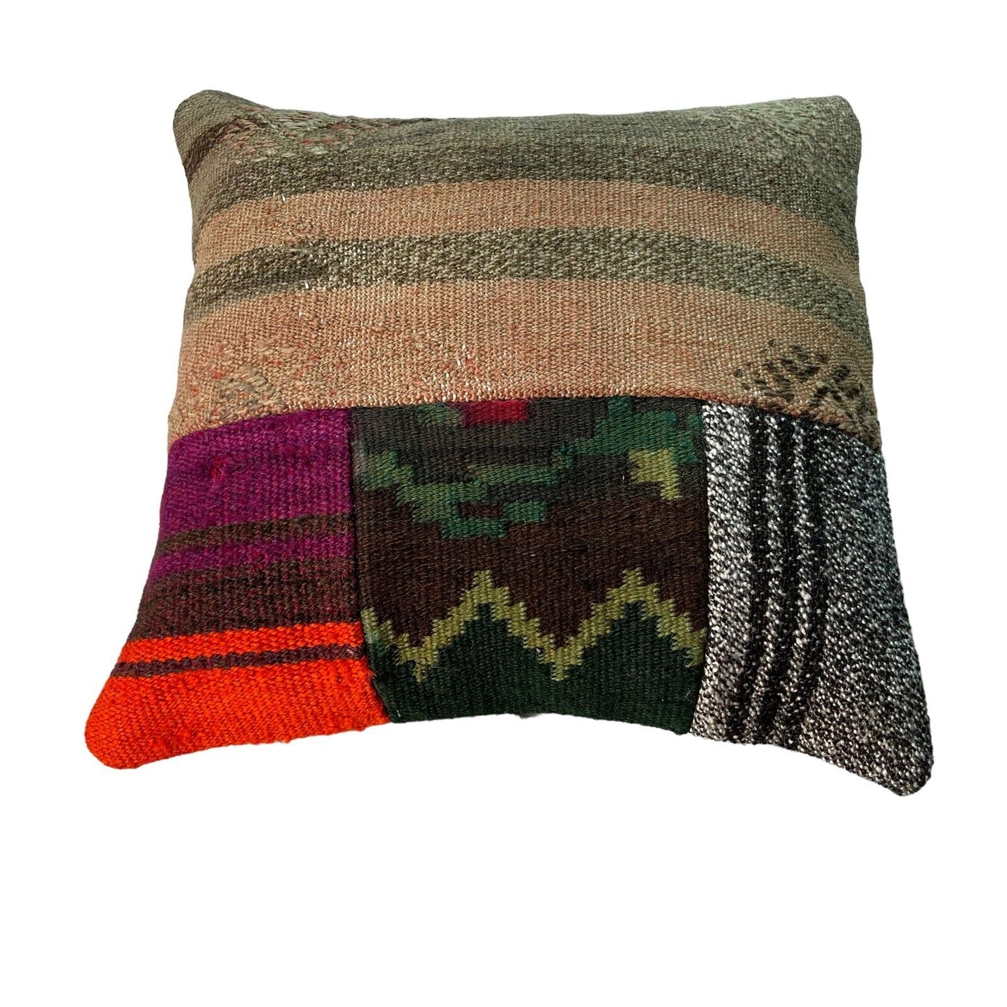 Einzigartige Kelim-Kissen,Turkish Kilim Pillow,16'×16' Funda De Cojín Kilim