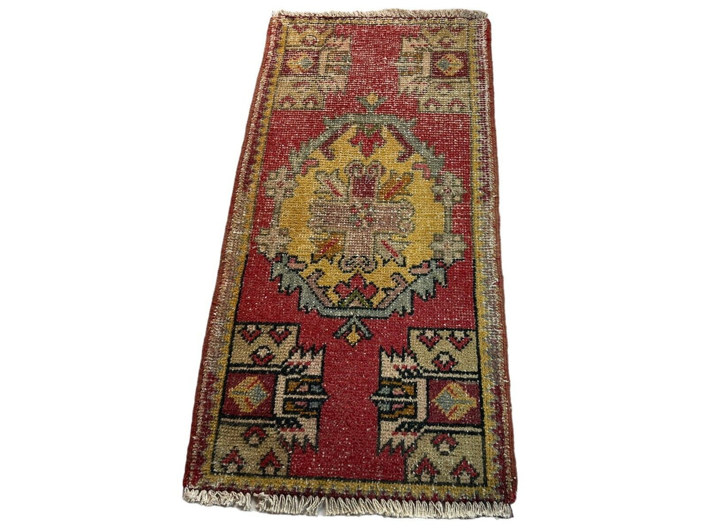 Traditionelle Vintage türkische Teppich, Vintage Turkish Rug 102 X 53 cm
