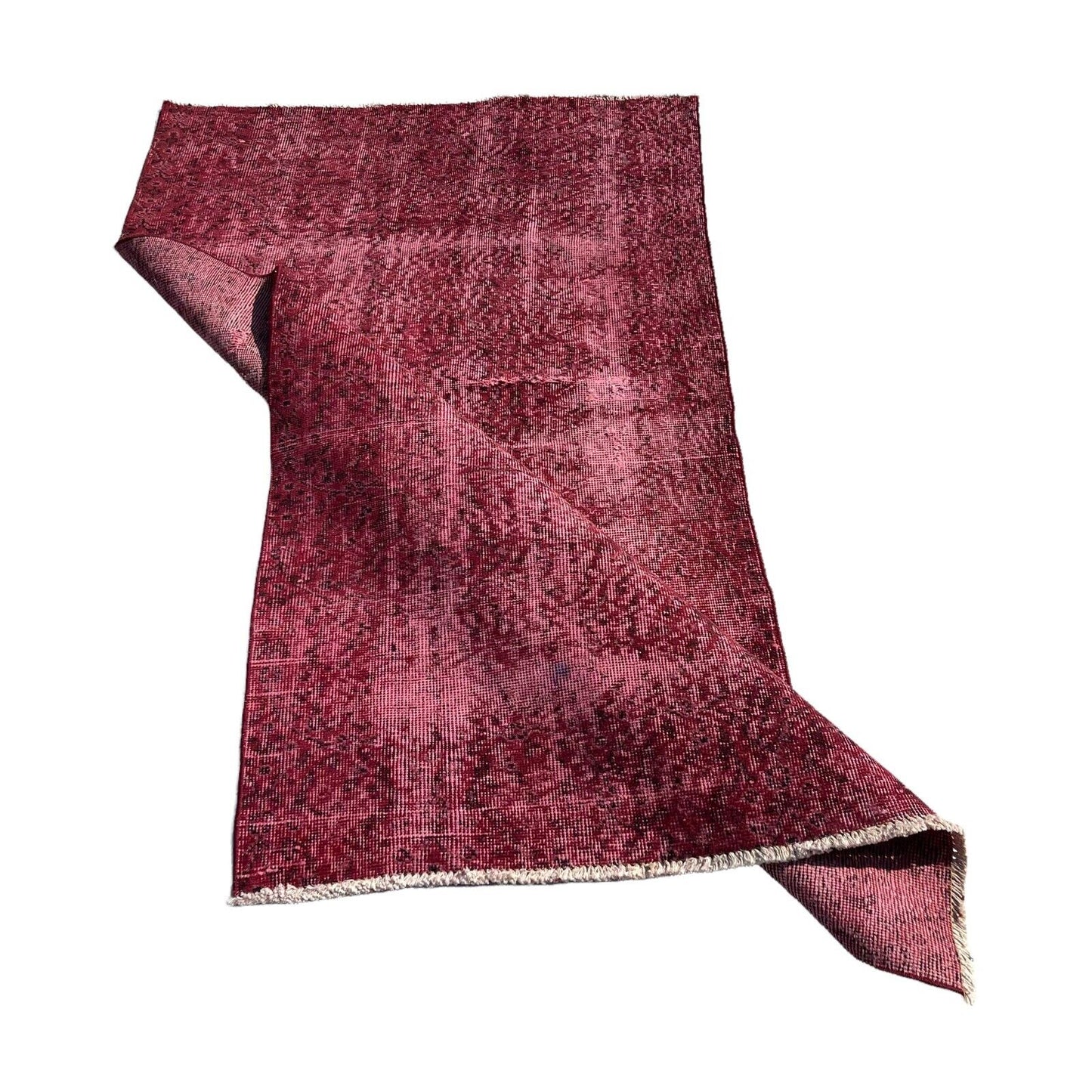 Distressed Overdyed Türkischer Teppich 196 x 110 cm Vintage Decorative Teppich