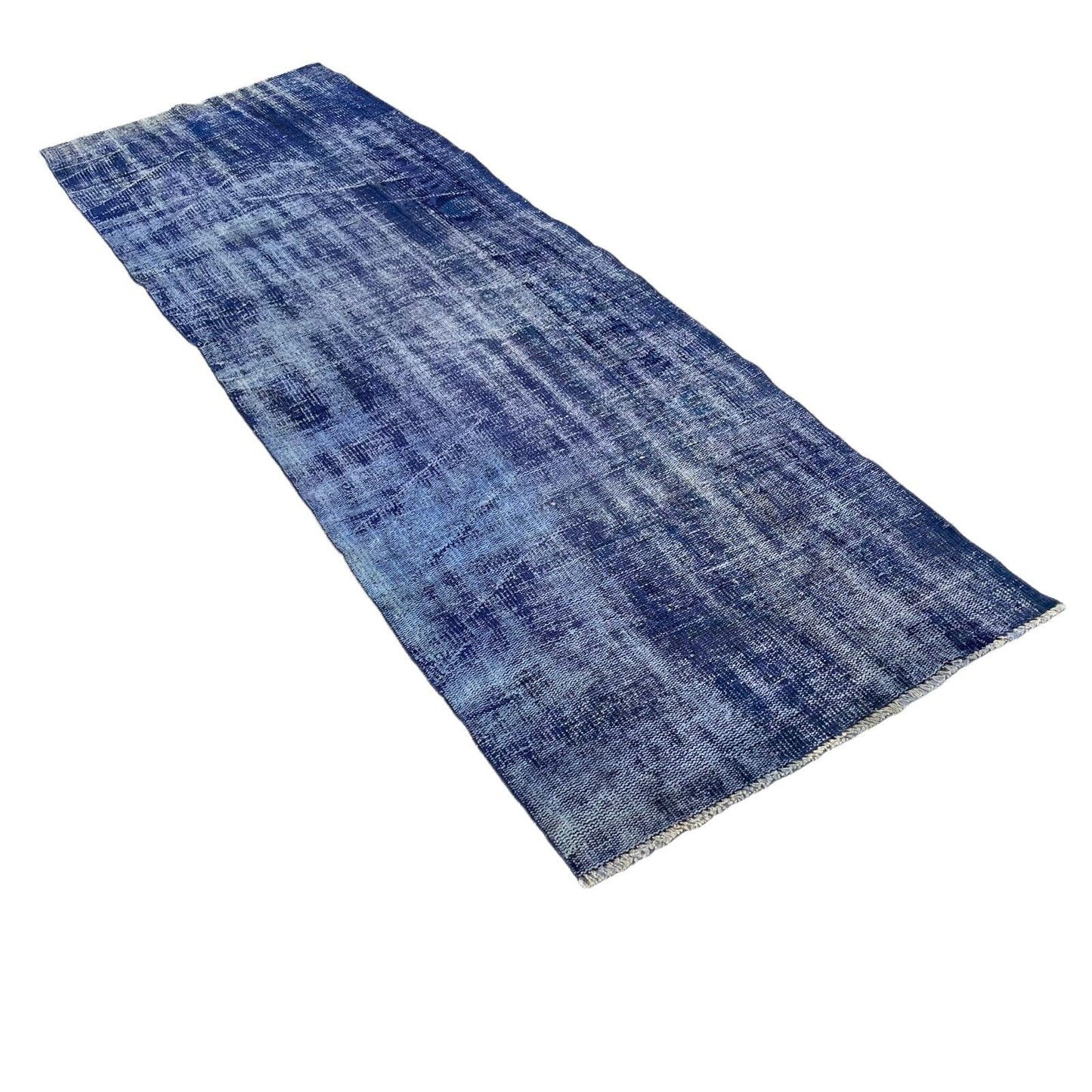 Distressed Overdyed Türkischer Teppich Läufer 270 x 87 cm Vintage Teppich Läufer
