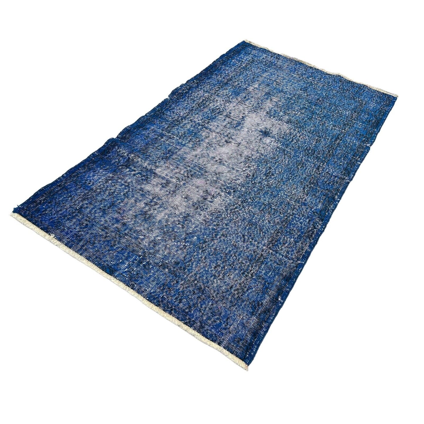 Distressed Overdyed Türkischer Teppich 223 x 111 cm Vintage Türkisch Teppich