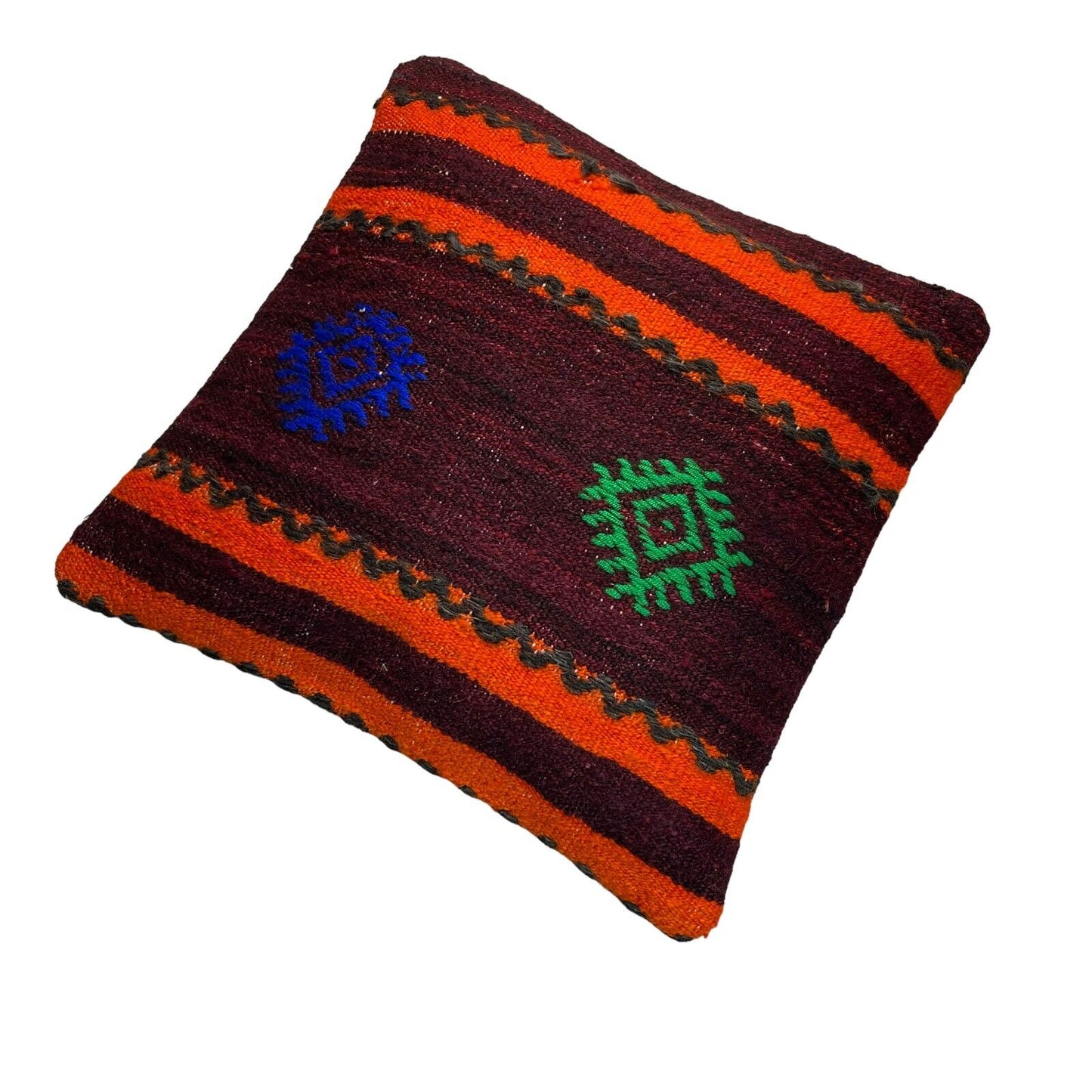 Einzigartige Kelim-Kissen,Turkish Kilim Pillow,16'×16' Funda De Cojín Kilim
