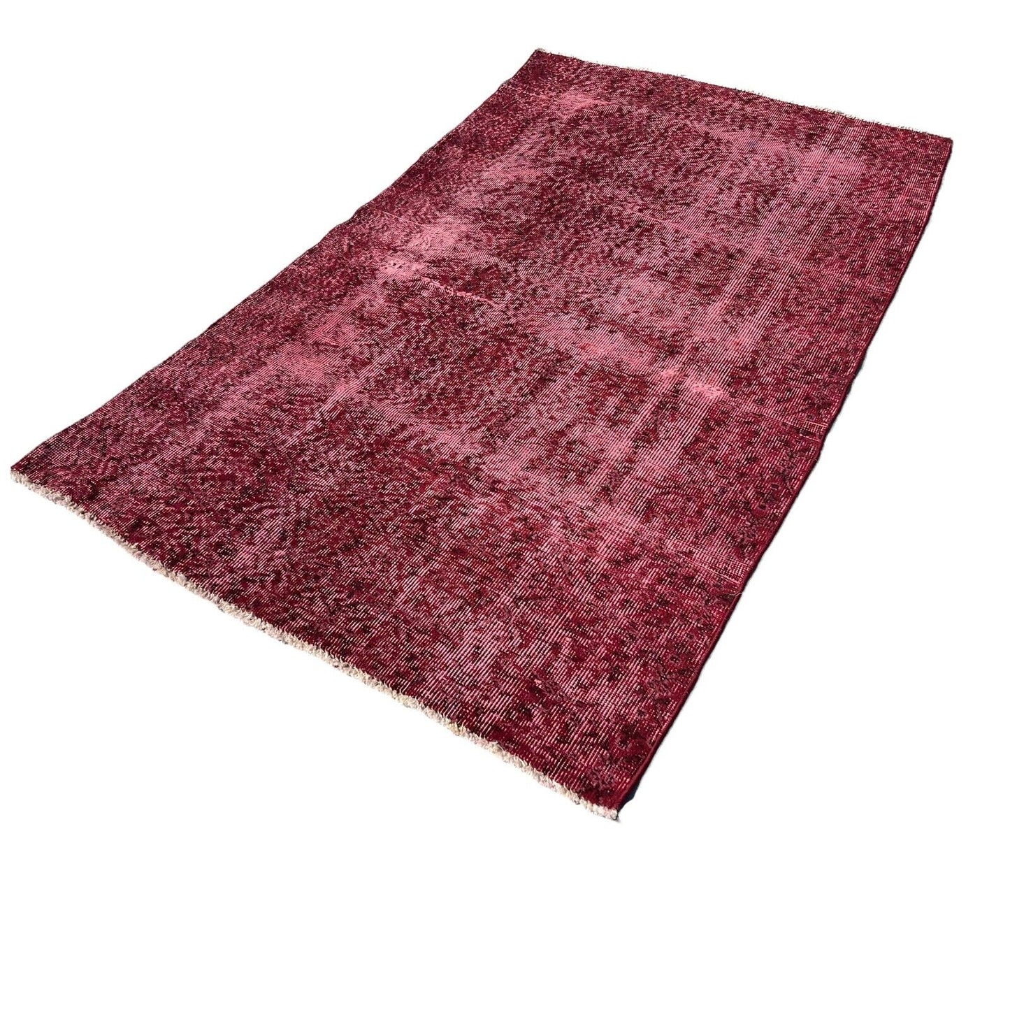 Distressed Overdyed Türkischer Teppich 196 x 110 cm Vintage Decorative Teppich