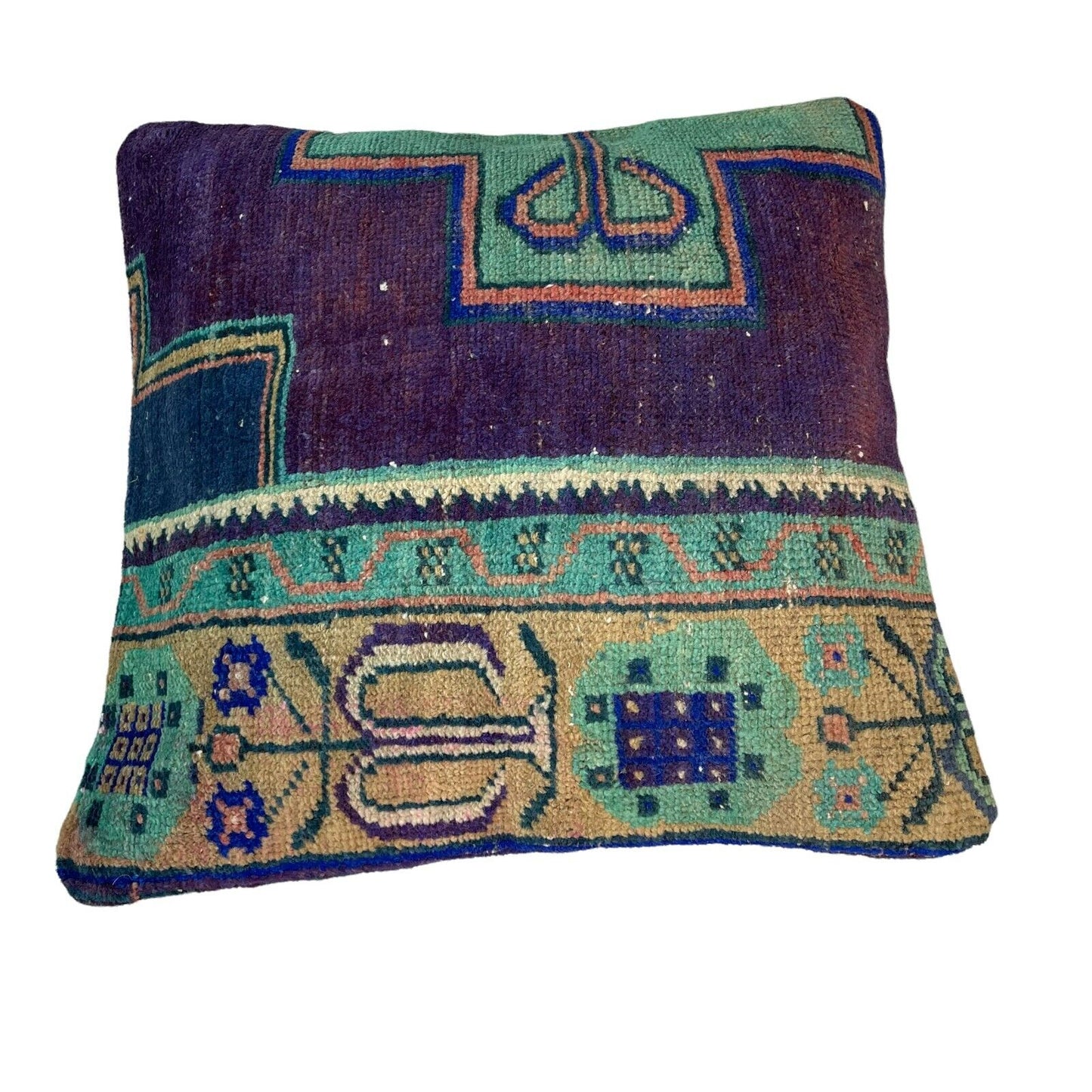 45x45 cm , Vintage Teppich Kissenbezug , Vintage Rug Cushion Cover