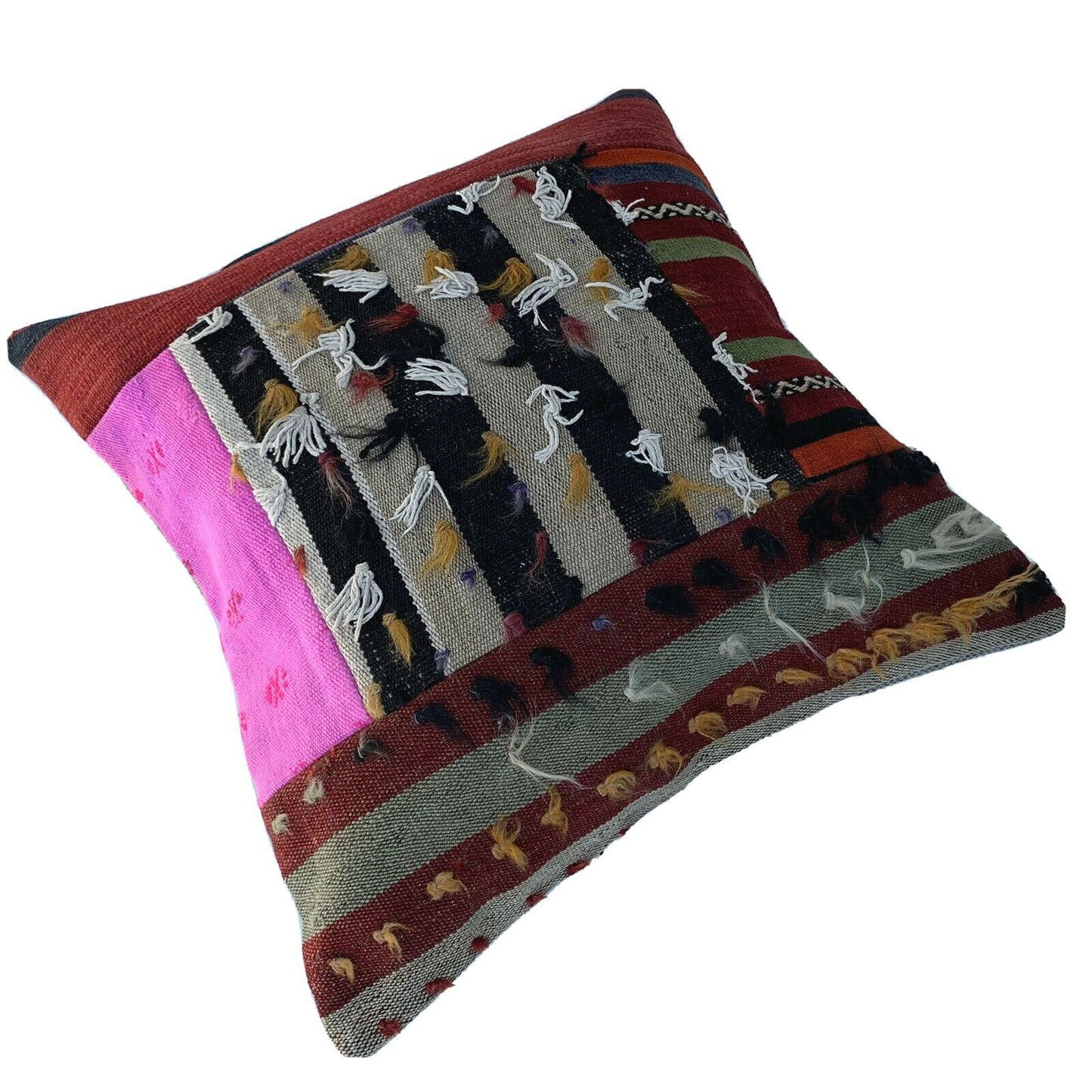 55x55CM ECHTE HANDGEWEBT VINTAGE KELIM KISSEN KISSENHÜLLE SITZKISSEN KISSENBEZUG