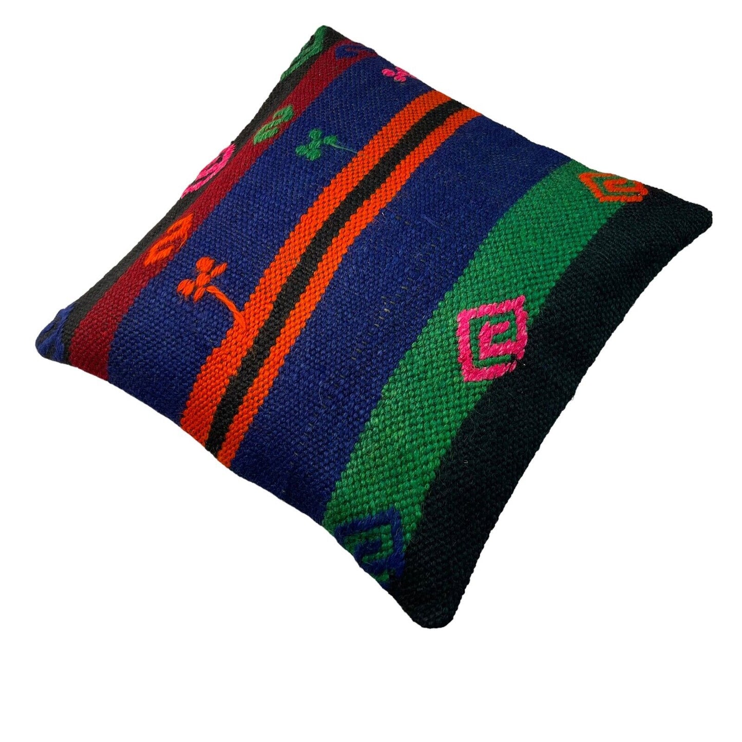 Einzigartige Kelim-Kissen,Turkish Kilim Pillow,16'×16' Funda De Cojín Kilim