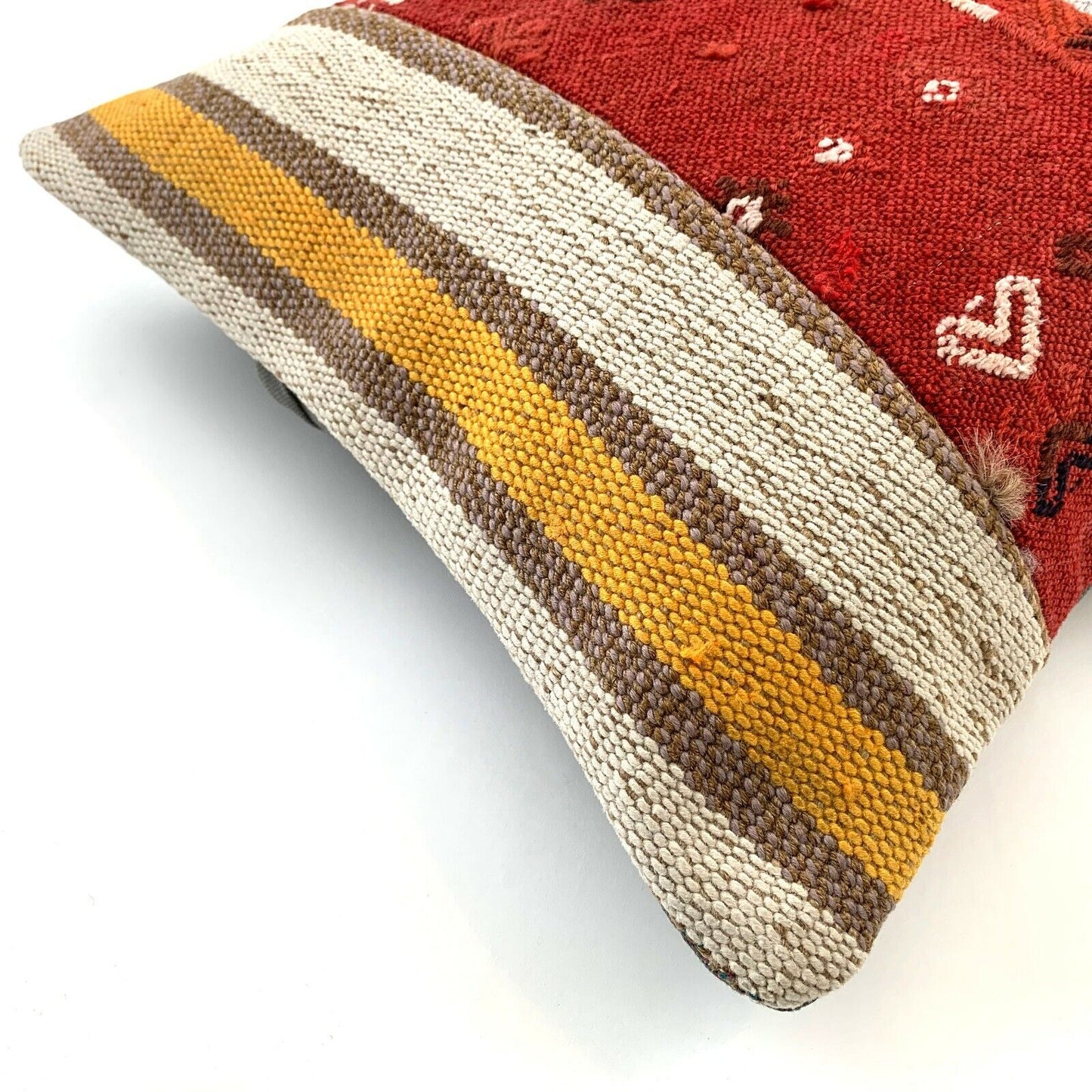 16x16 Turkish Kilim Pillow, Decorative Throw Pillow, Patchwork Kelim Kissenbezug