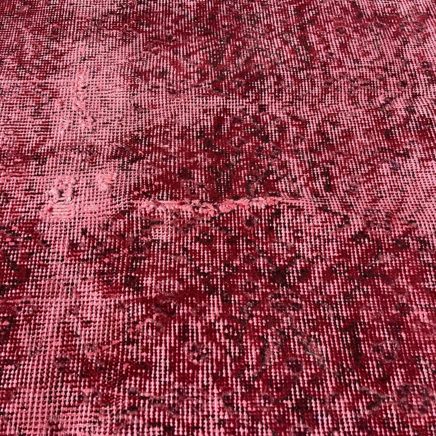 Distressed Overdyed Türkischer Teppich 196 x 110 cm Vintage Decorative Teppich