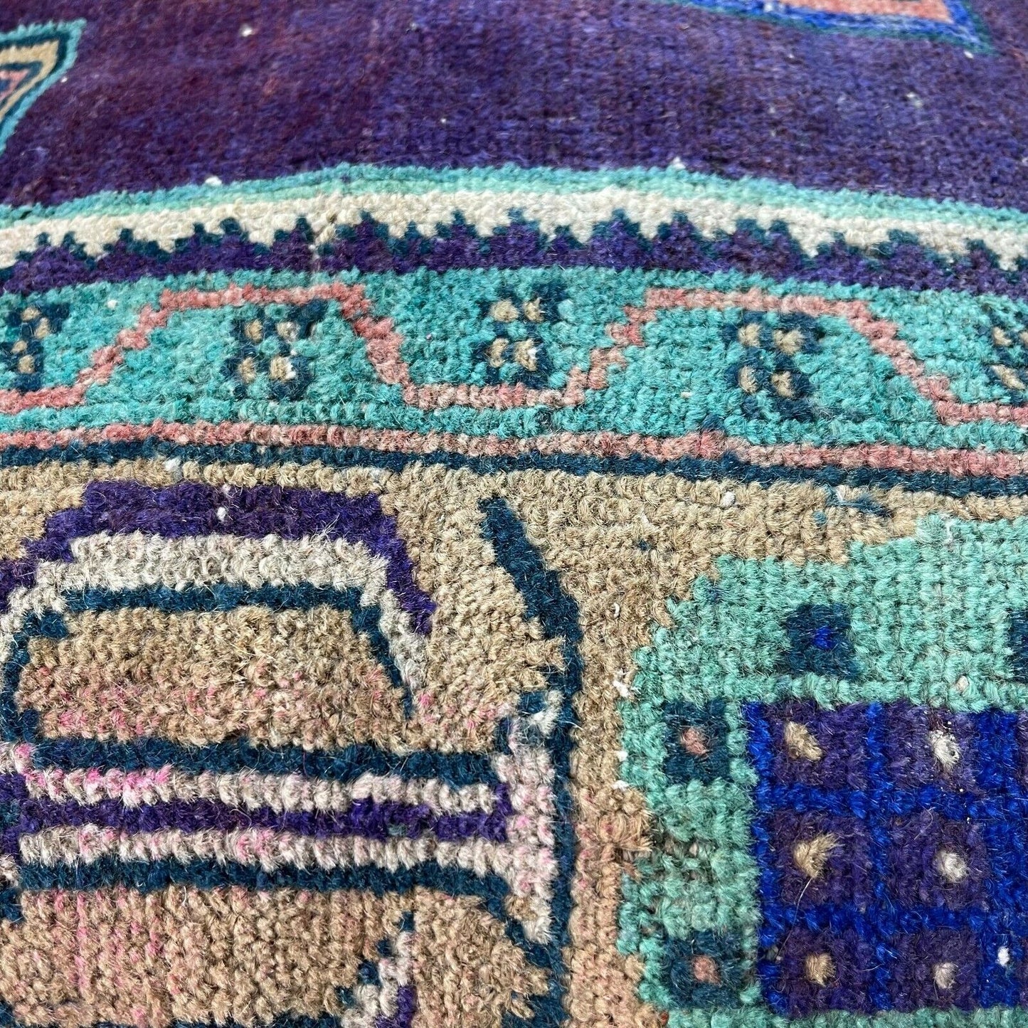 45x45 cm , Vintage Teppich Kissenbezug , Vintage Rug Cushion Cover