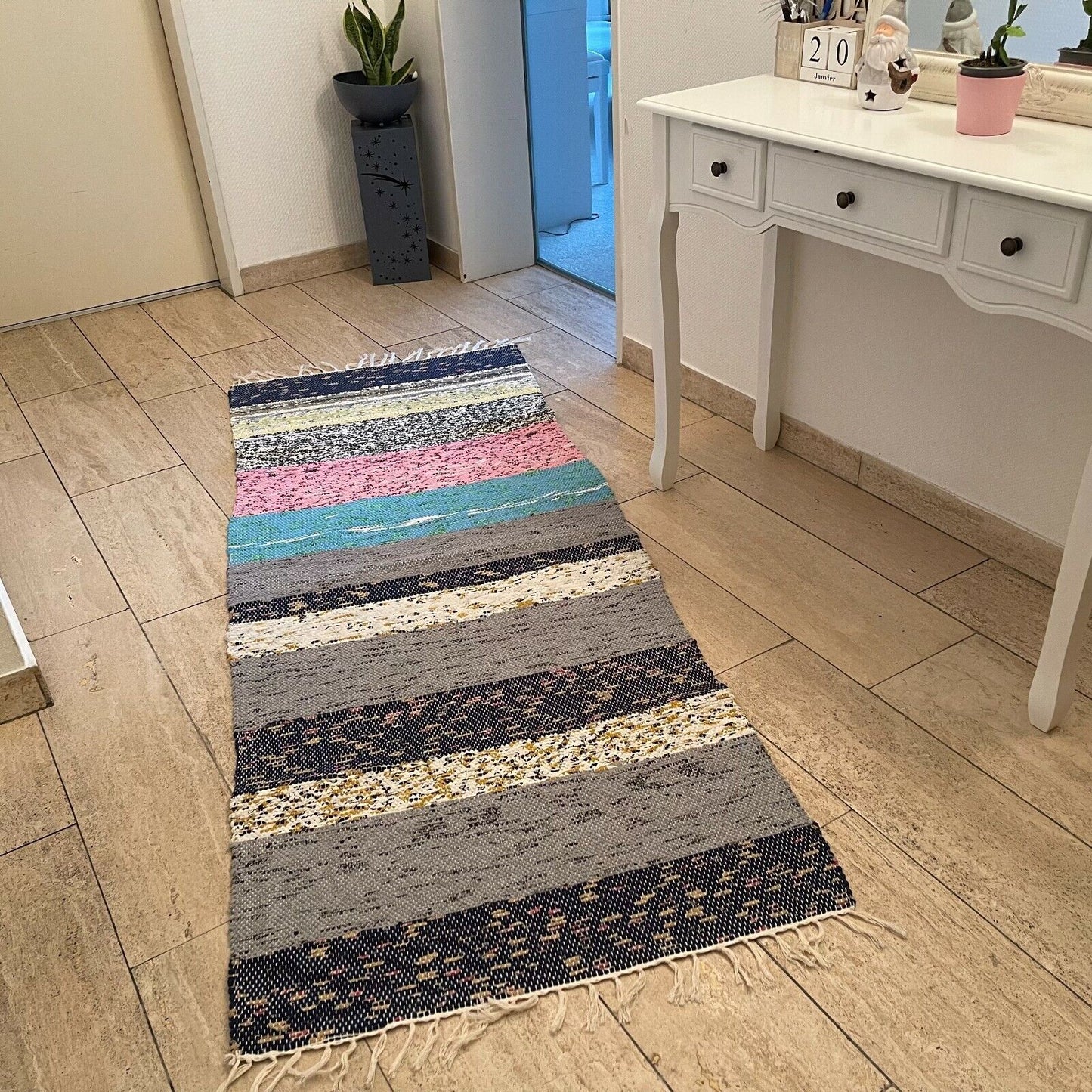 Brand New Traditional Turkish Runner , Rag Rug Runner 197 X 78 cm