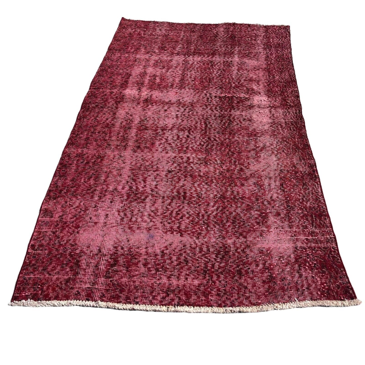 Distressed Overdyed Türkischer Teppich 196 x 110 cm Vintage Decorative Teppich