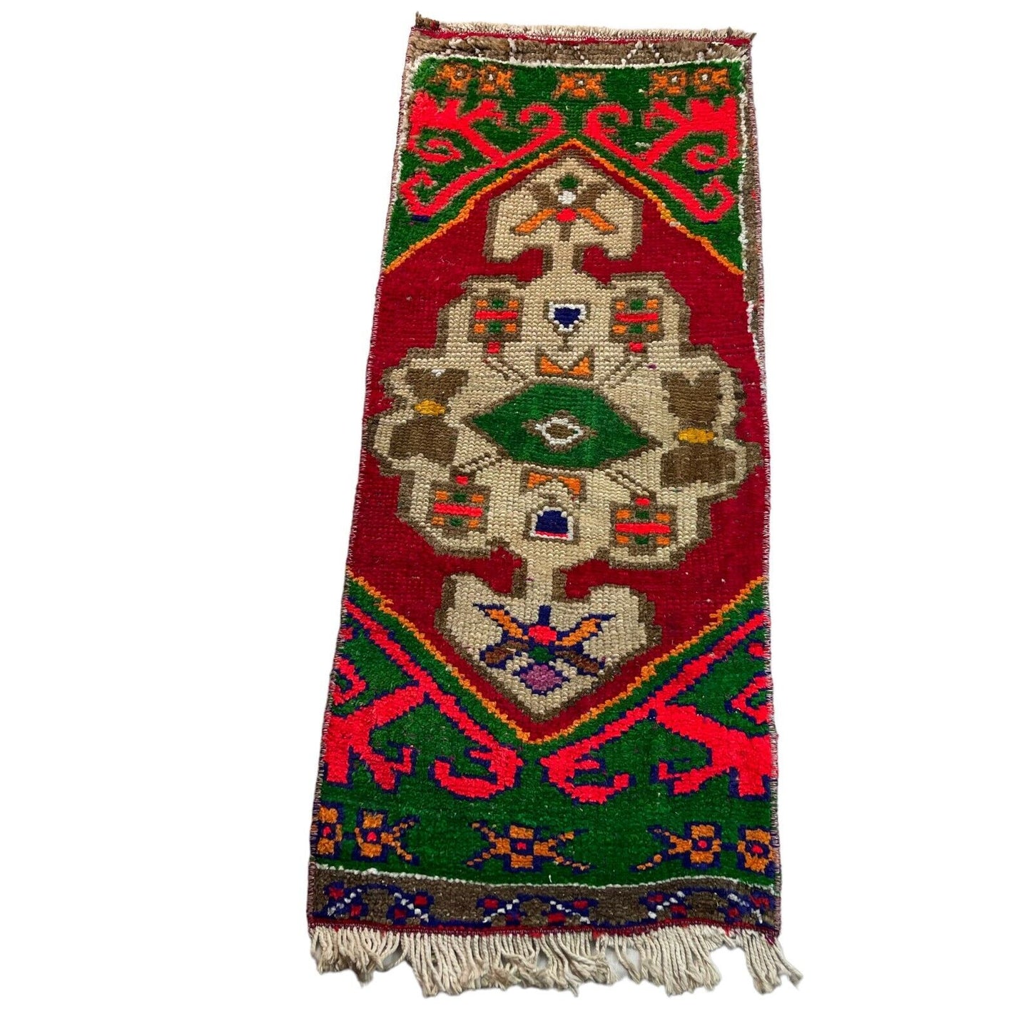 Traditionelle Vintage türkische Teppich, Vintage Turkish Rug 100 X 43 cm