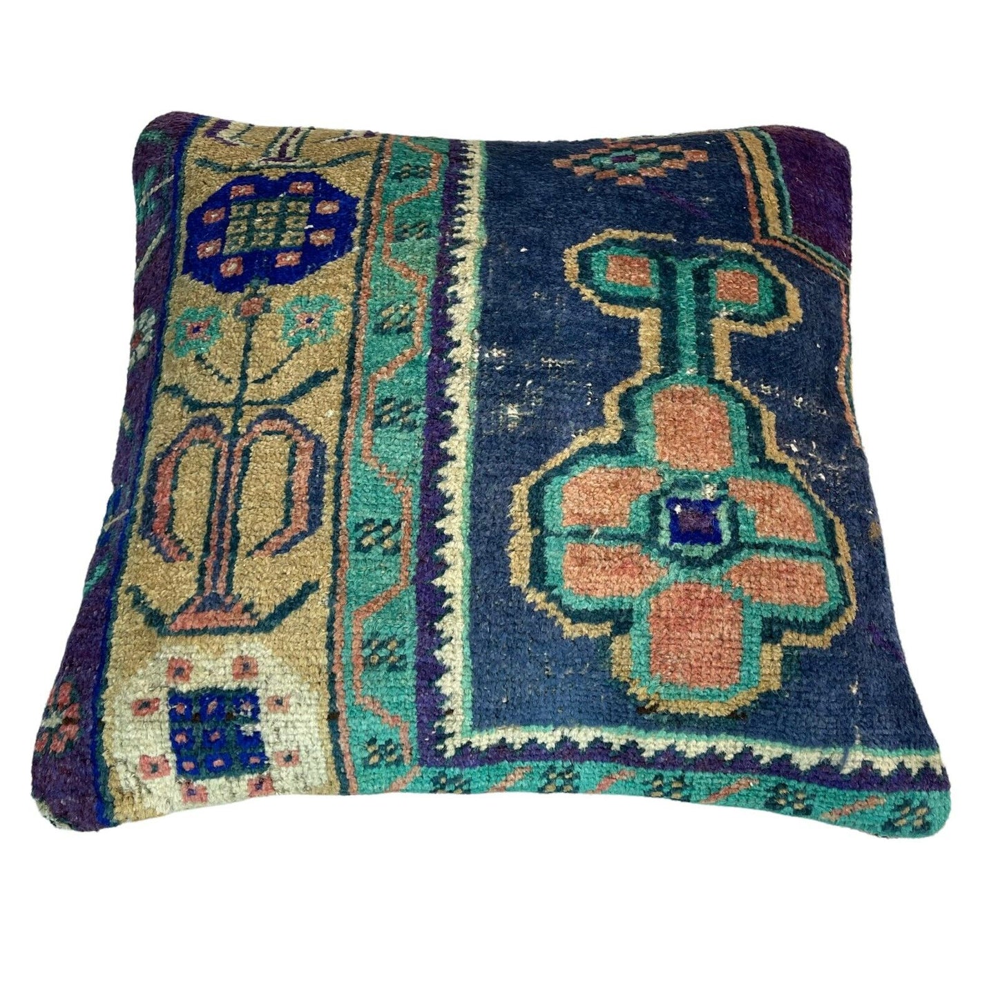 45x45 cm , Vintage Teppich Kissenbezug , Vintage Rug Cushion Cover