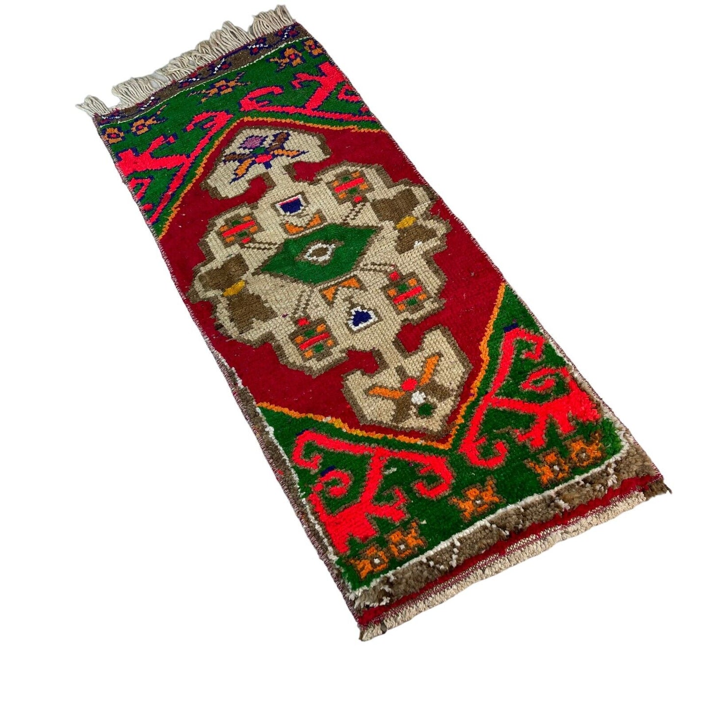 Traditionelle Vintage türkische Teppich, Vintage Turkish Rug 100 X 43 cm