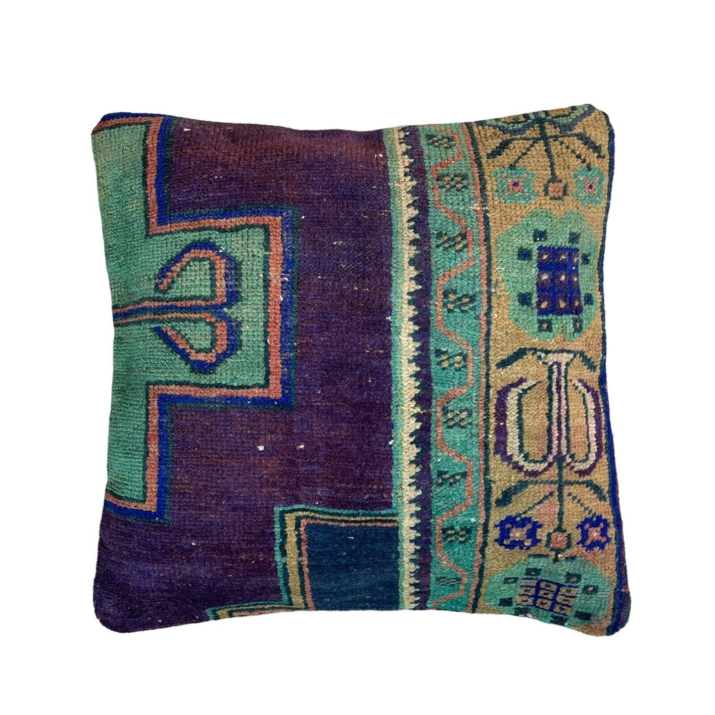 45x45 cm , Vintage Teppich Kissenbezug , Vintage Rug Cushion Cover
