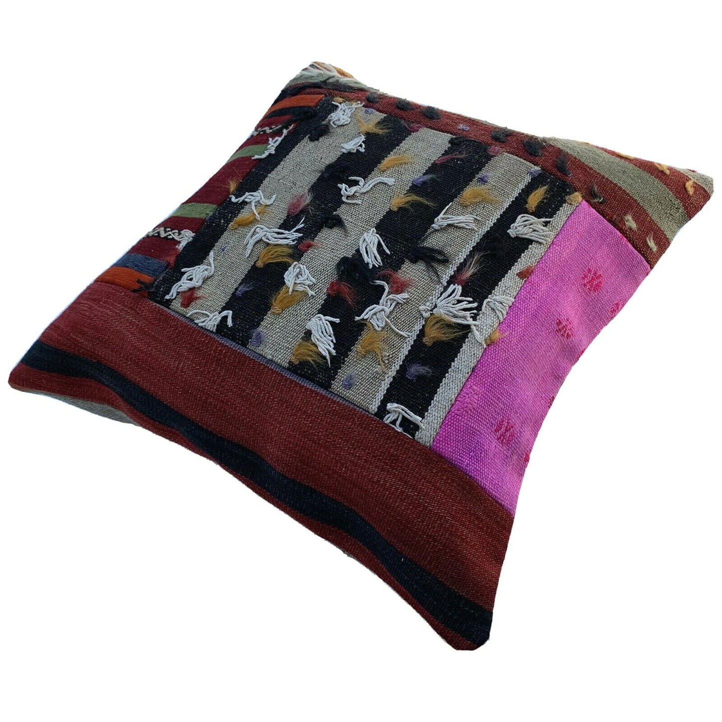 55x55CM ECHTE HANDGEWEBT VINTAGE KELIM KISSEN KISSENHÜLLE SITZKISSEN KISSENBEZUG