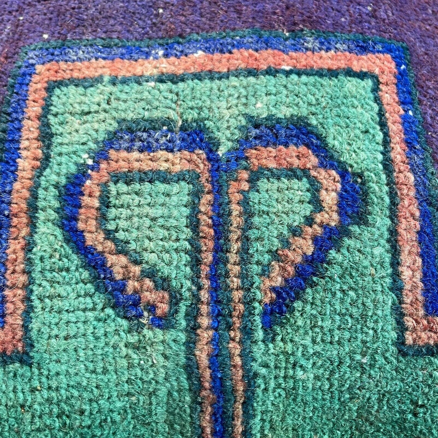 45x45 cm , Vintage Teppich Kissenbezug , Vintage Rug Cushion Cover