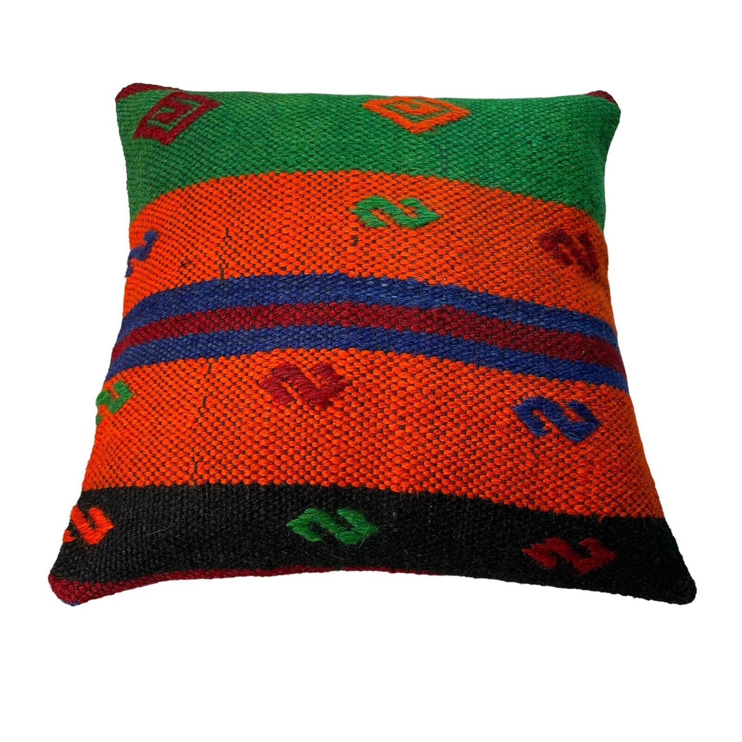Einzigartige Kelim-Kissen,Turkish Kilim Pillow,16'×16' Funda De Cojín Kilim