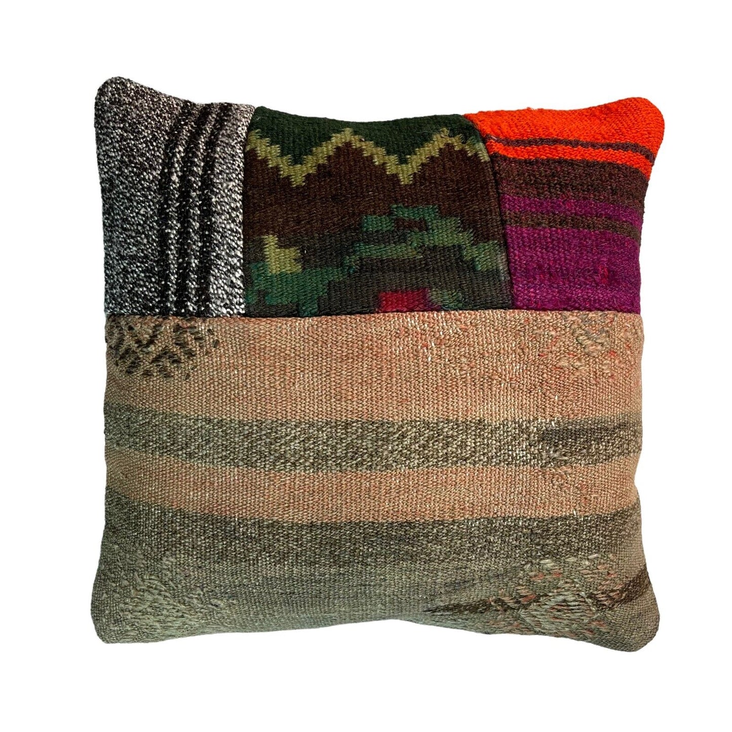 Einzigartige Kelim-Kissen,Turkish Kilim Pillow,16'×16' Funda De Cojín Kilim