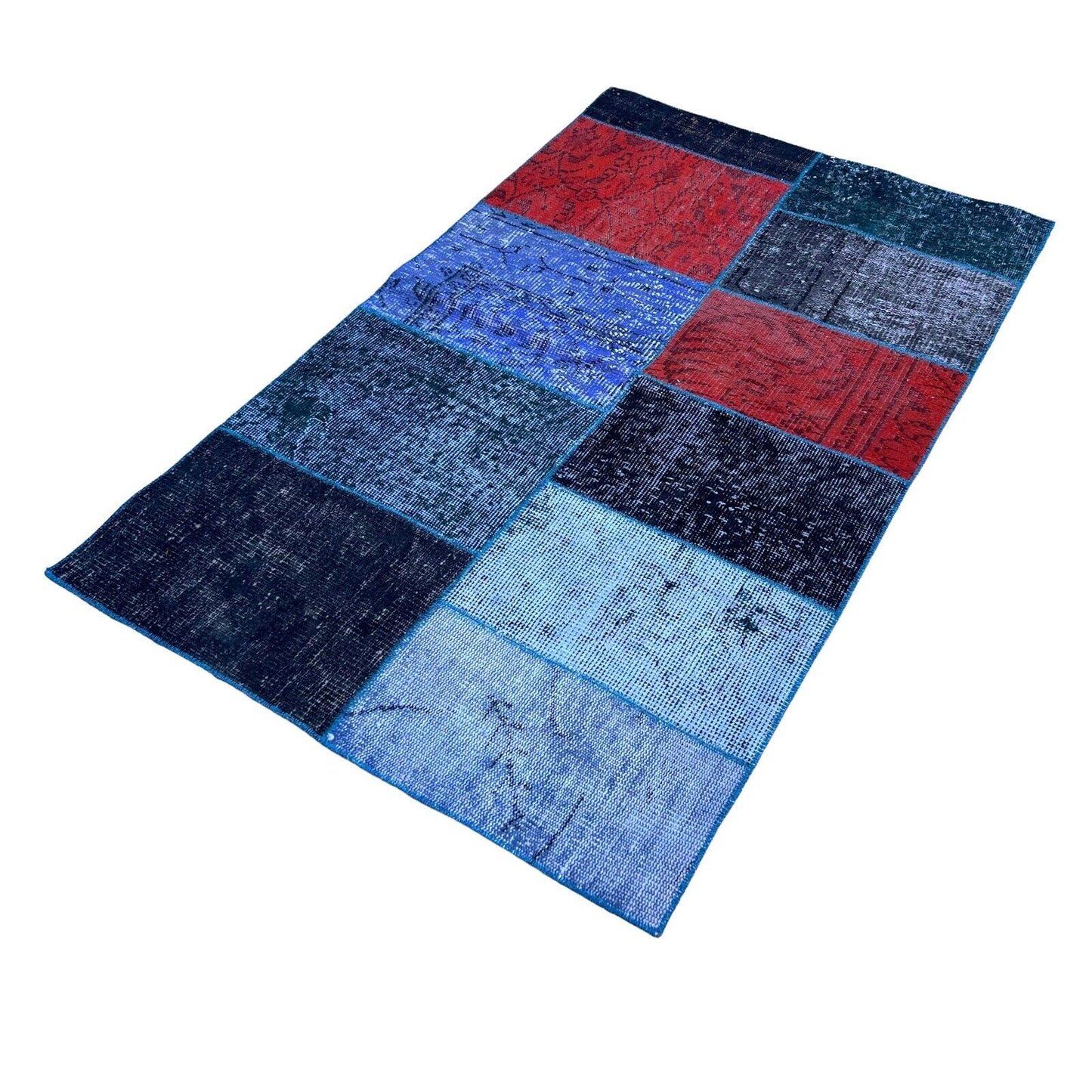 Unique Turkish Vintage Distressed Patchwork Rug , 150 x 91 cm