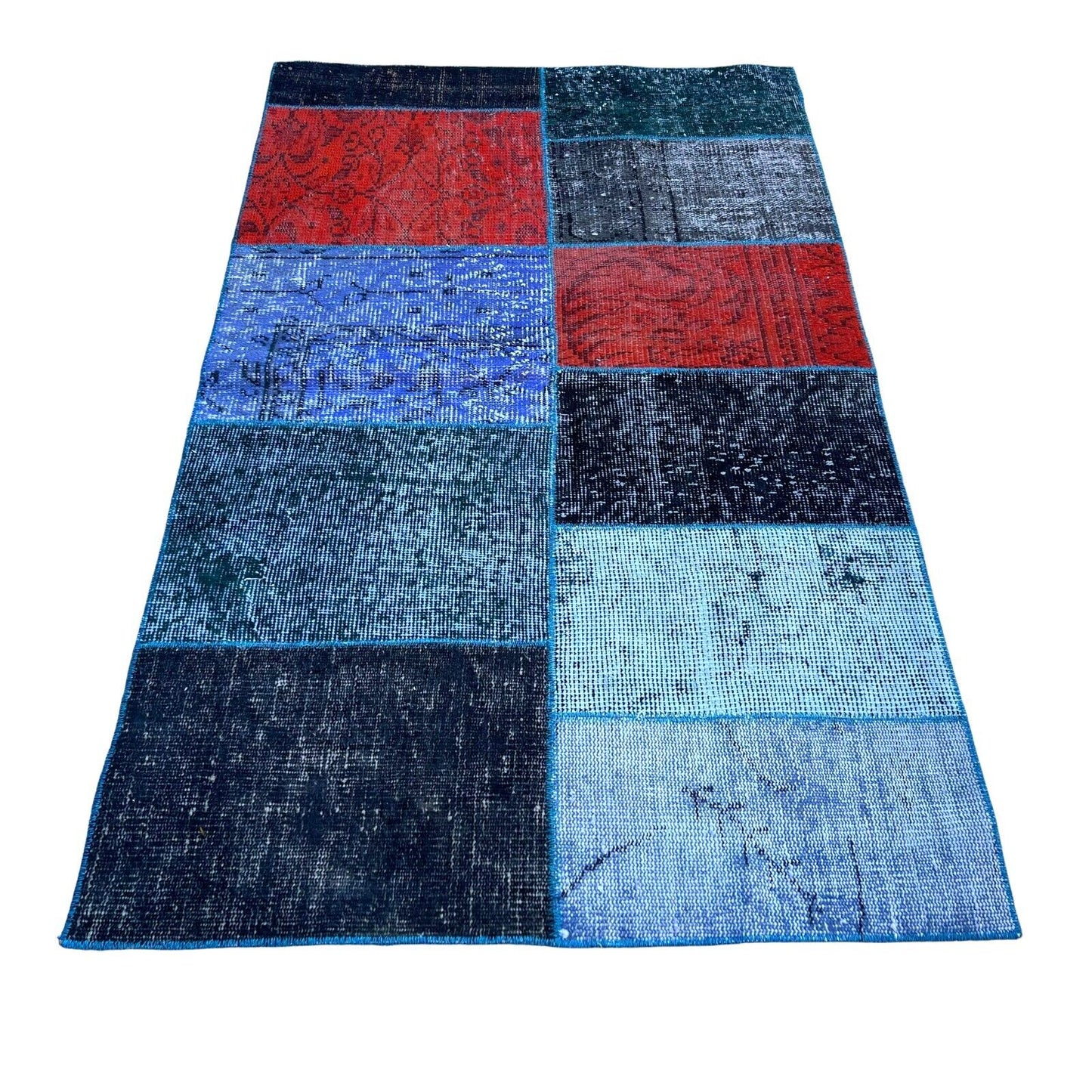 Unique Turkish Vintage Distressed Patchwork Rug , 150 x 91 cm