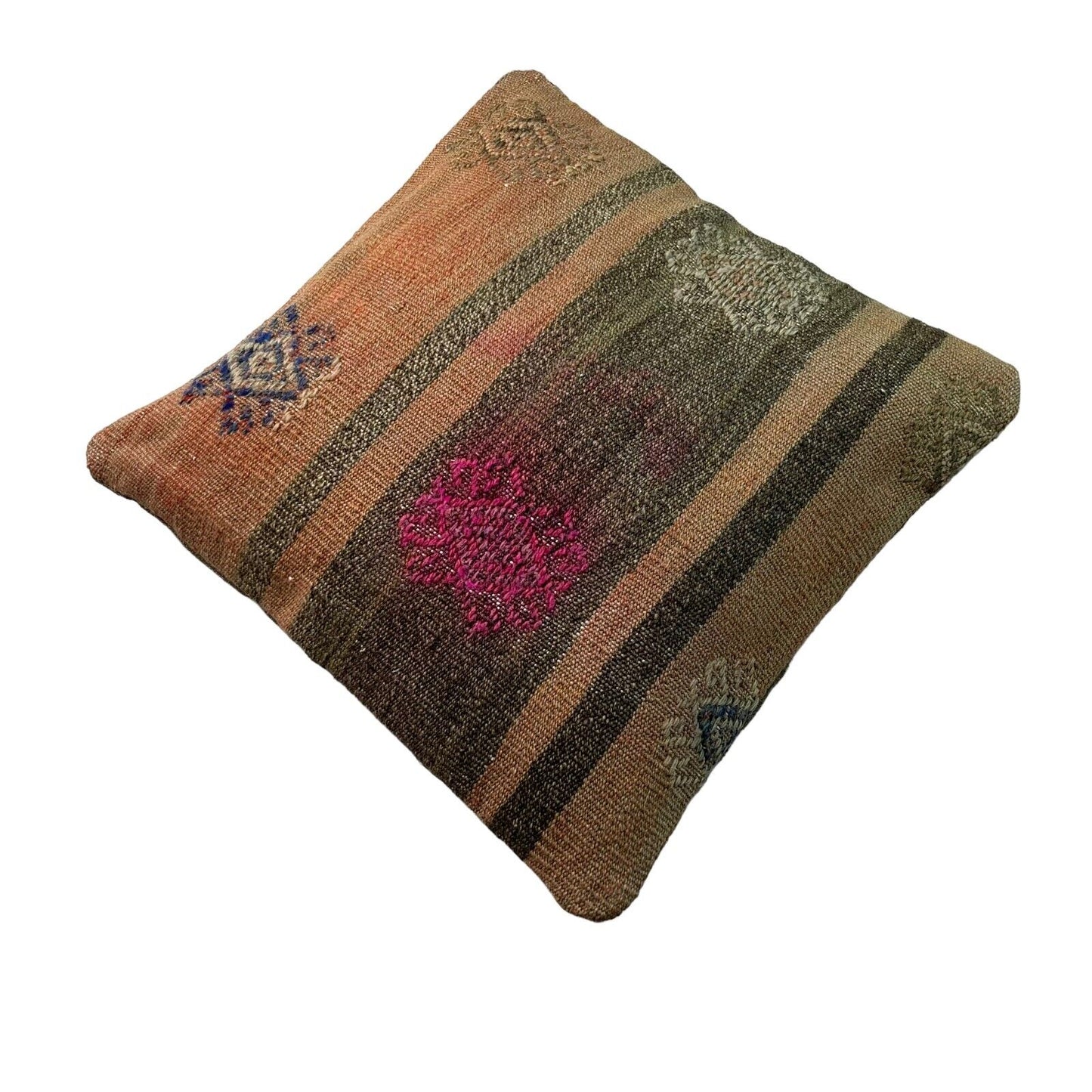 Einzigartige Kelim-Kissen,Turkish Kilim Pillow,16'×16' Funda De Cojín Kilim