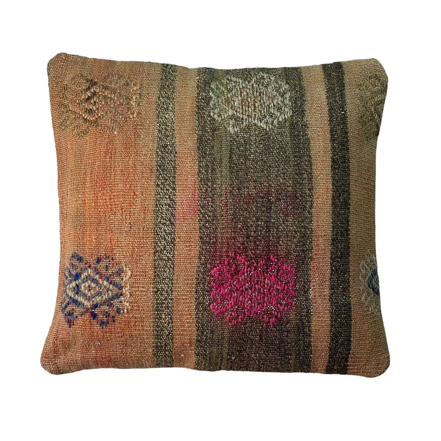 Einzigartige Kelim-Kissen,Turkish Kilim Pillow,16'×16' Funda De Cojín Kilim