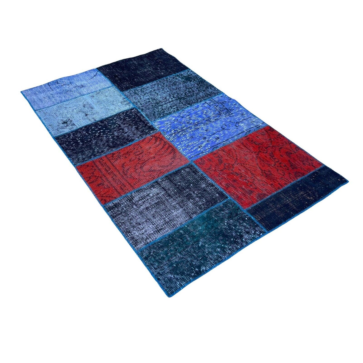 Unique Turkish Vintage Distressed Patchwork Rug , 150 x 91 cm