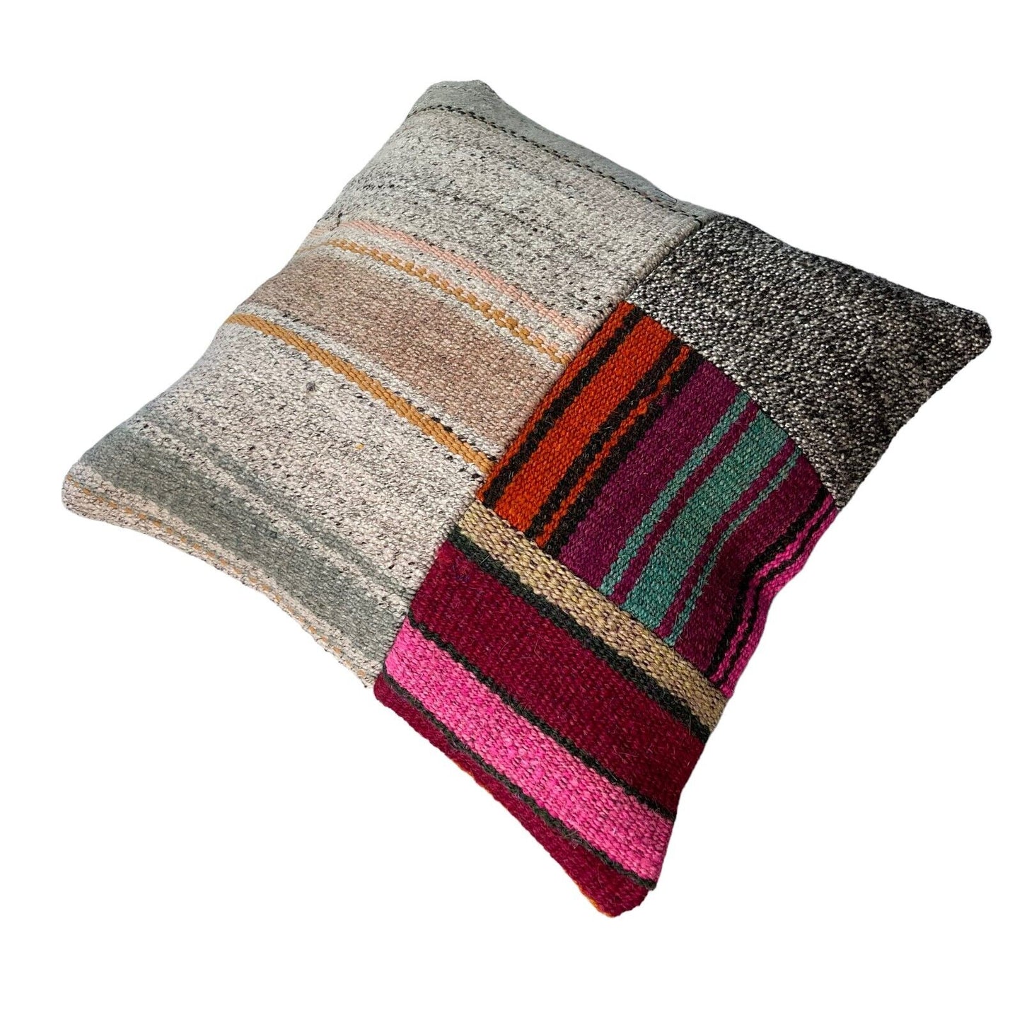 Einzigartige Kelim-Kissen,Turkish Kilim Pillow,16'×16' Funda De Cojín Kilim