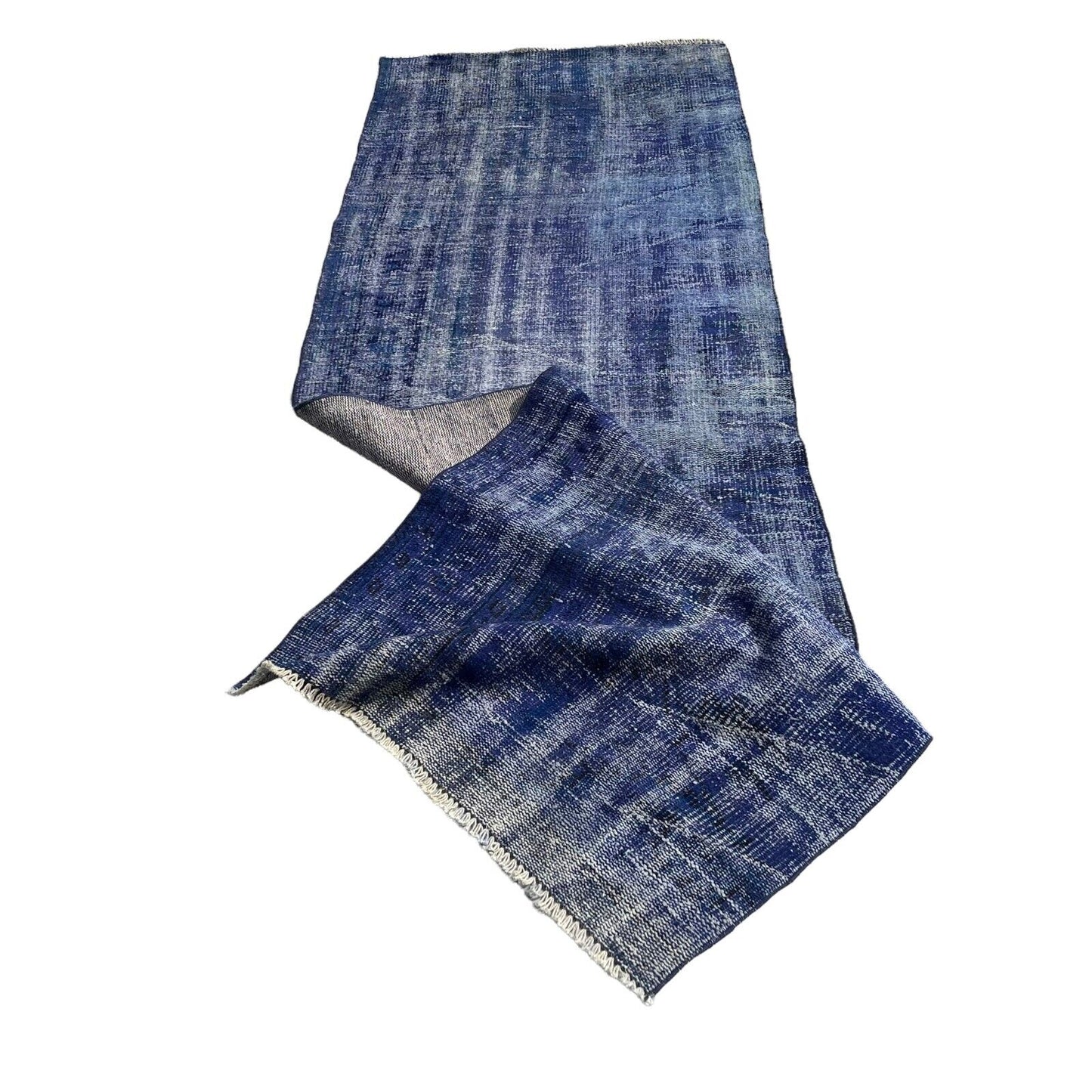 Distressed Overdyed Türkischer Teppich Läufer 270 x 87 cm Vintage Teppich Läufer