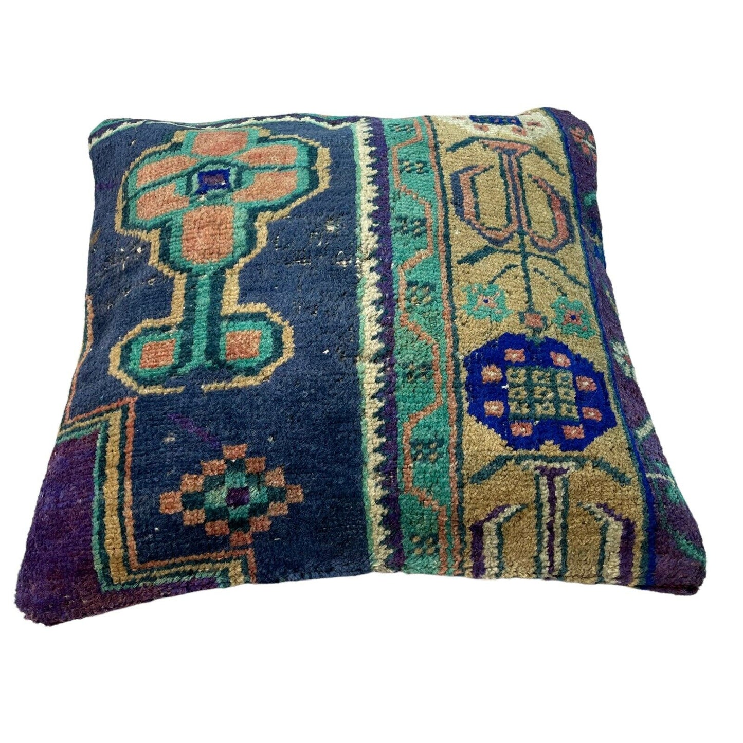 45x45 cm , Vintage Teppich Kissenbezug , Vintage Rug Cushion Cover