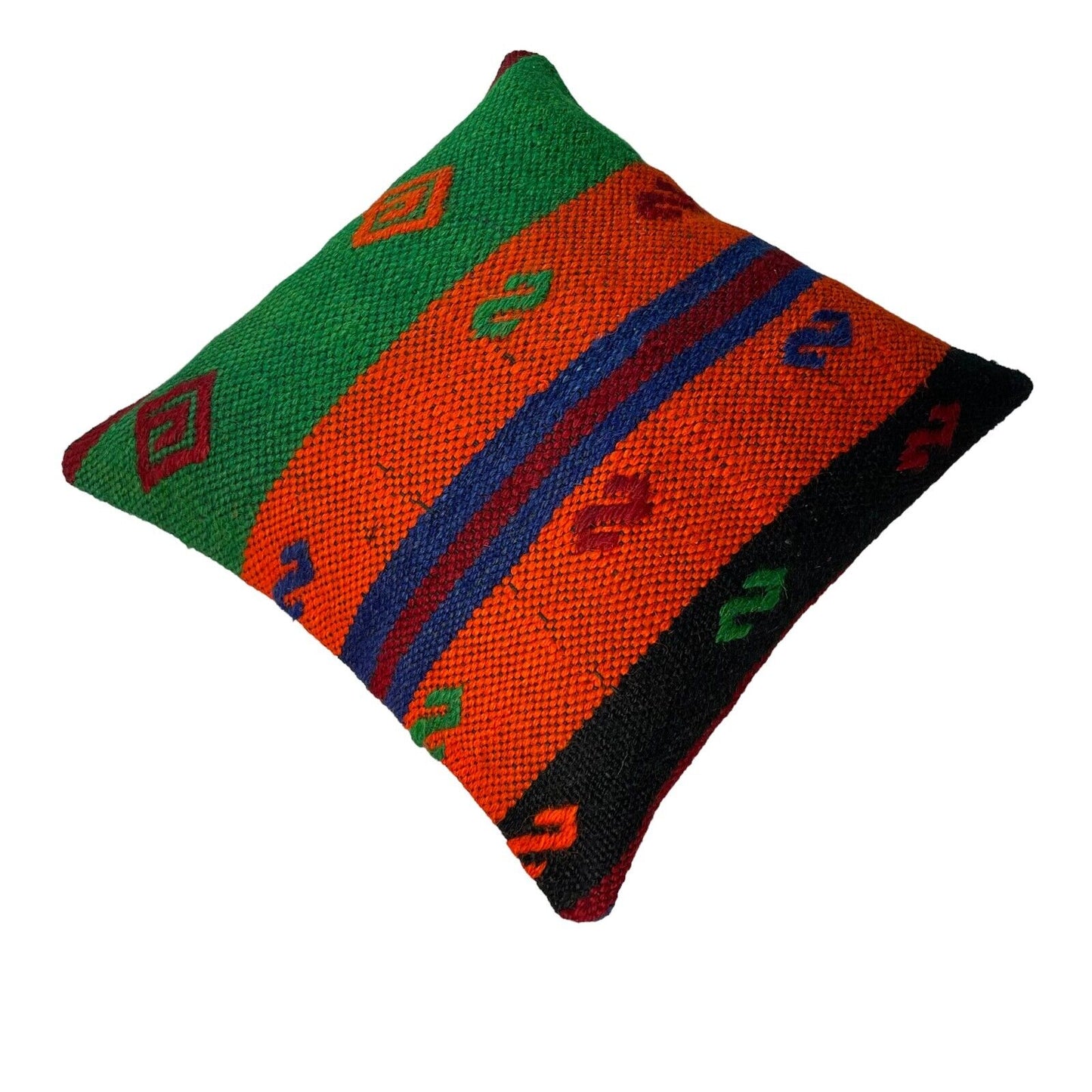 Einzigartige Kelim-Kissen,Turkish Kilim Pillow,16'×16' Funda De Cojín Kilim