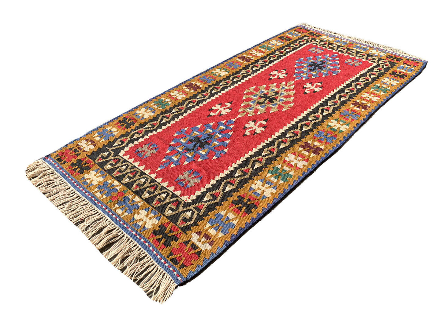 Traditional Turkish Kilim Rug,Vintage Kelim Teppich 186X90 Cm