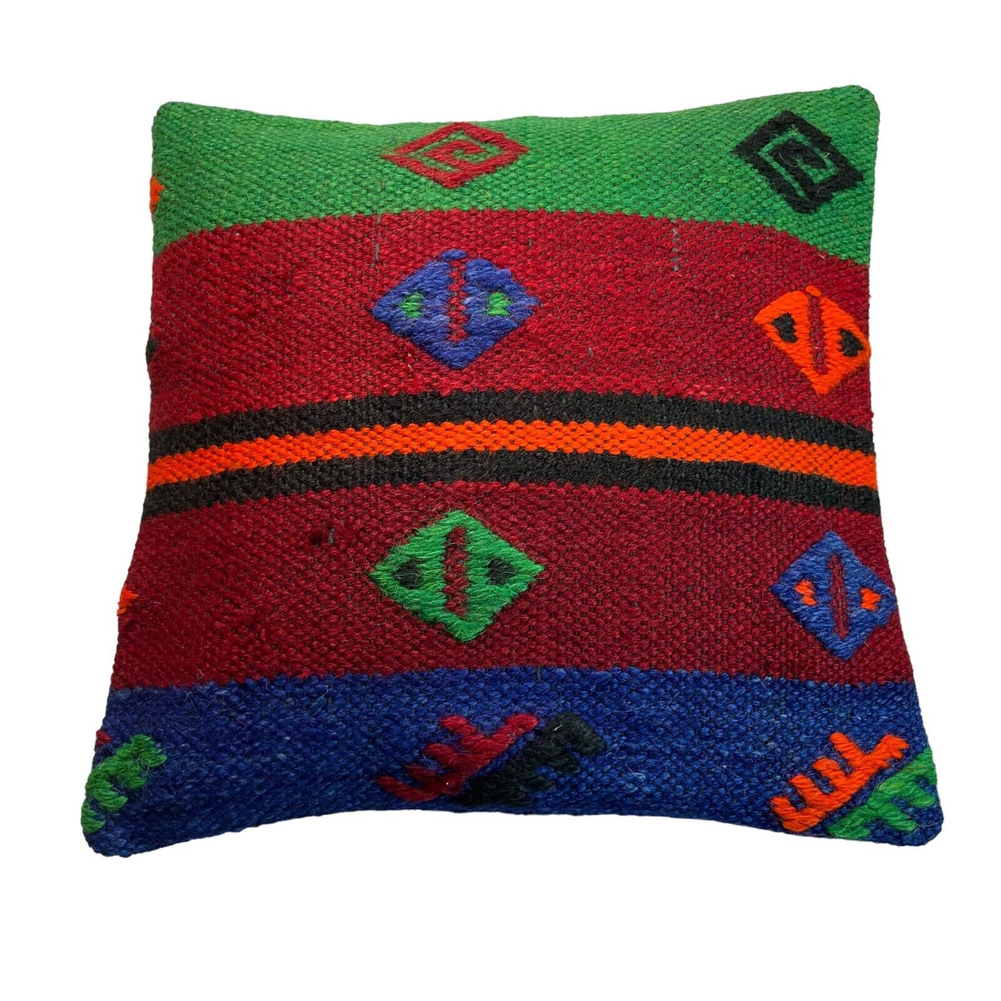 Einzigartige Kelim-Kissen,Turkish Kilim Pillow,16'×16' Funda De Cojín Kilim
