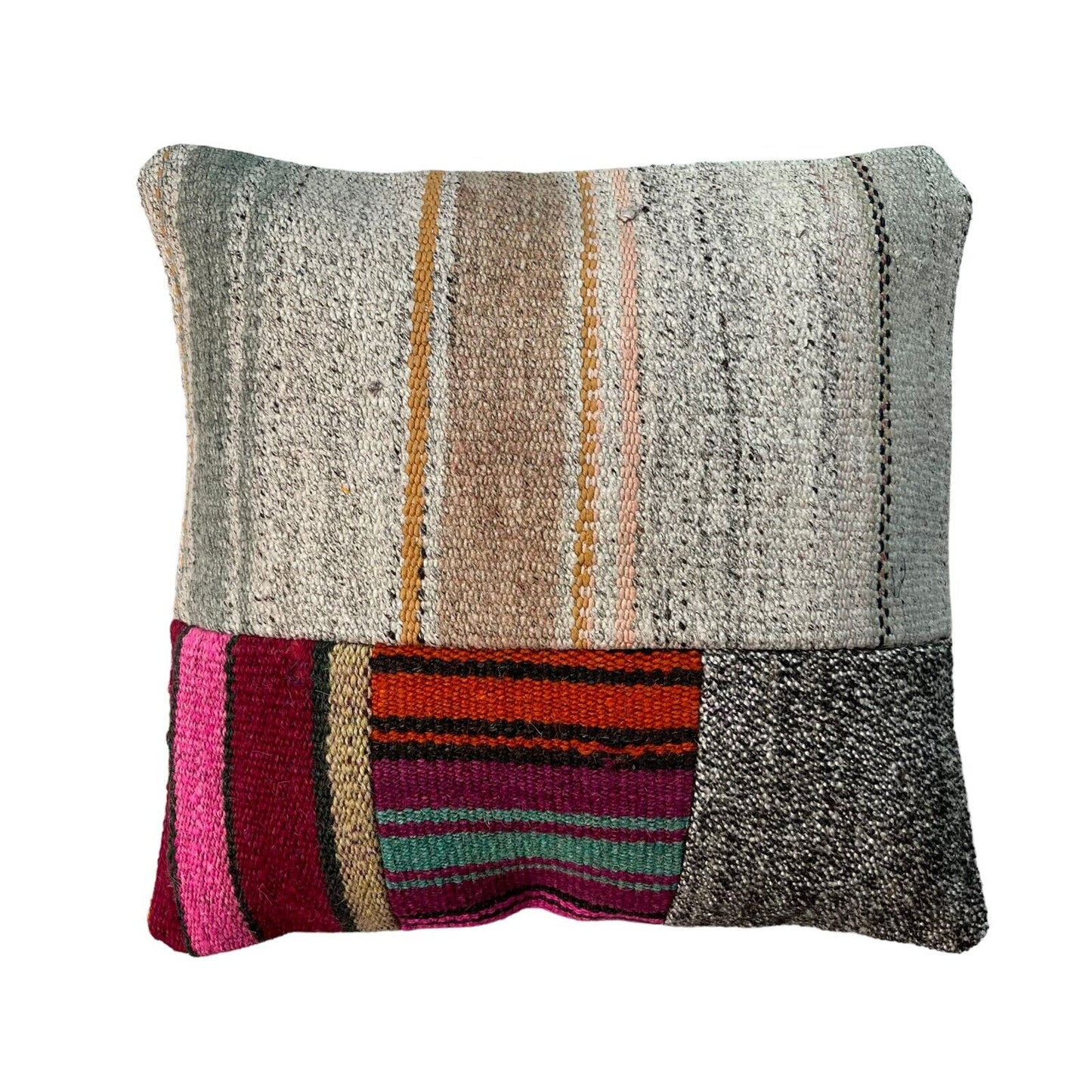 Einzigartige Kelim-Kissen,Turkish Kilim Pillow,16'×16' Funda De Cojín Kilim