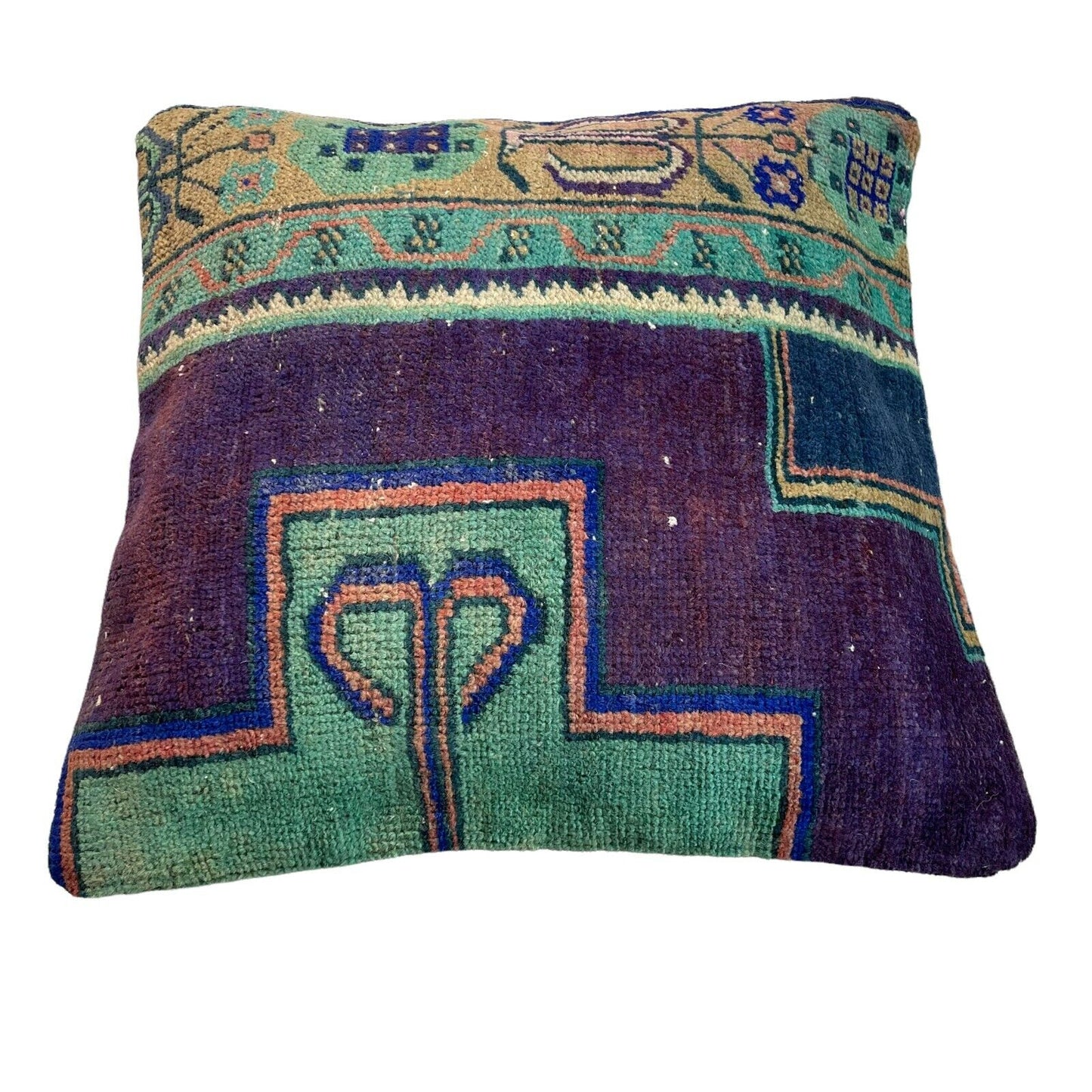 45x45 cm , Vintage Teppich Kissenbezug , Vintage Rug Cushion Cover