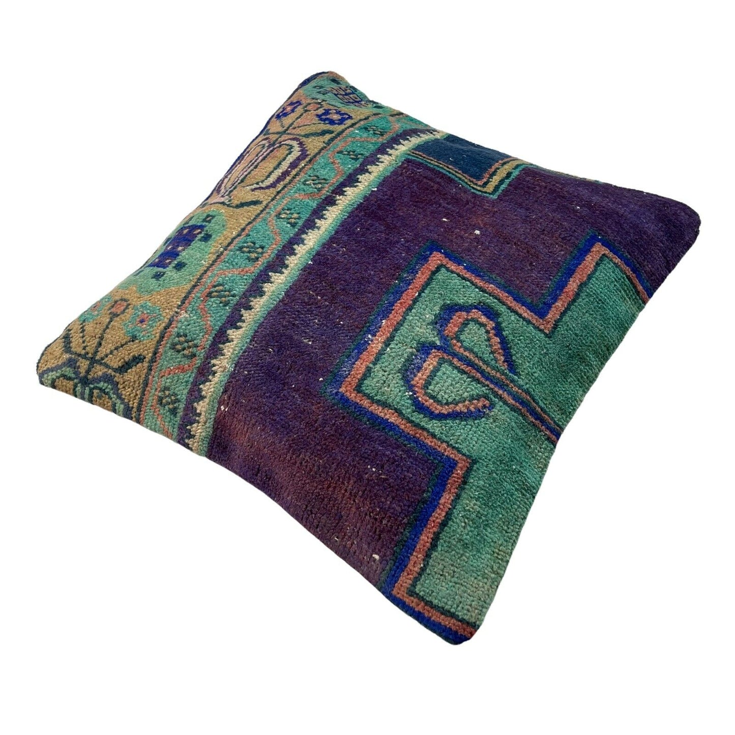 45x45 cm , Vintage Teppich Kissenbezug , Vintage Rug Cushion Cover