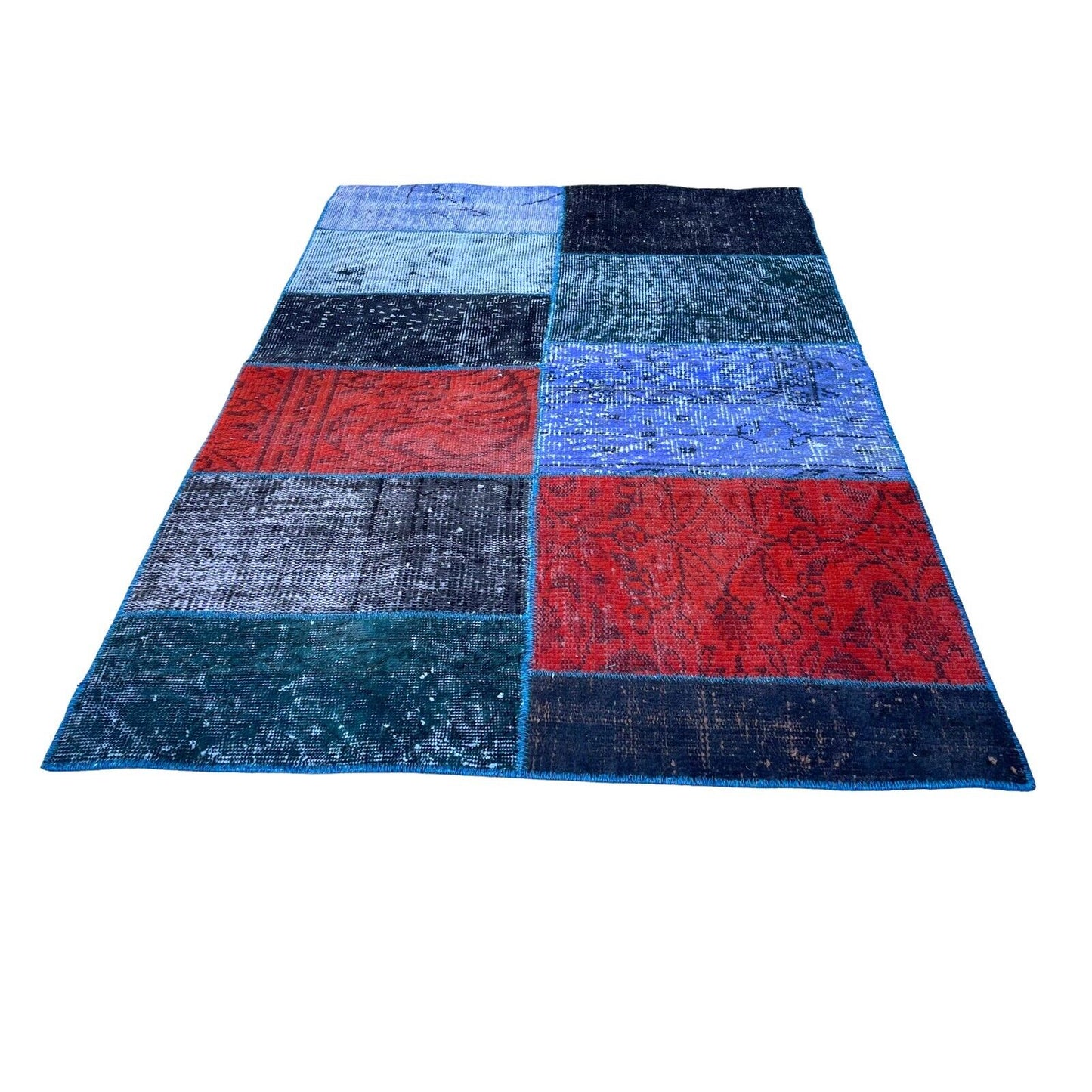 Unique Turkish Vintage Distressed Patchwork Rug , 150 x 91 cm