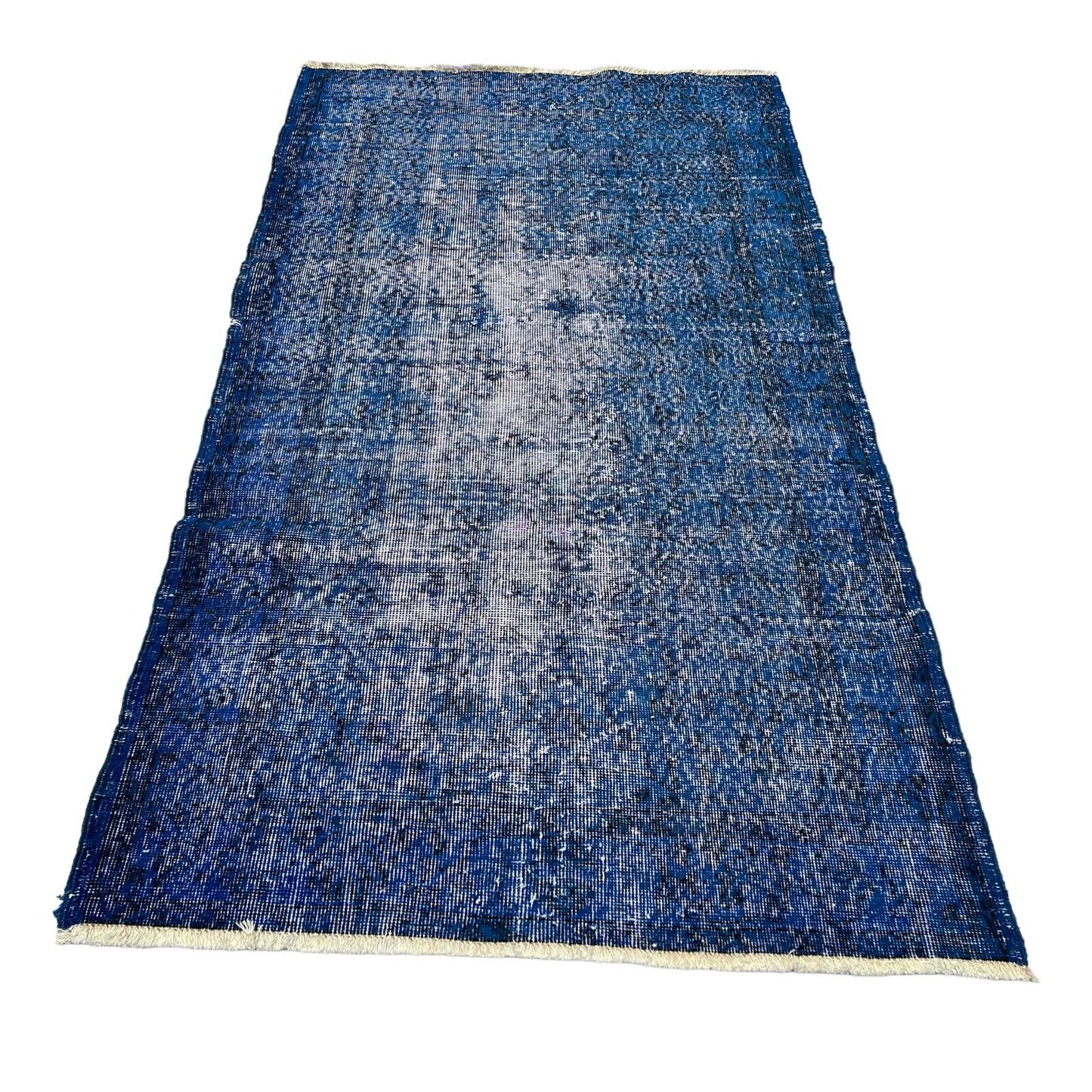 Distressed Overdyed Türkischer Teppich 223 x 111 cm Vintage Türkisch Teppich