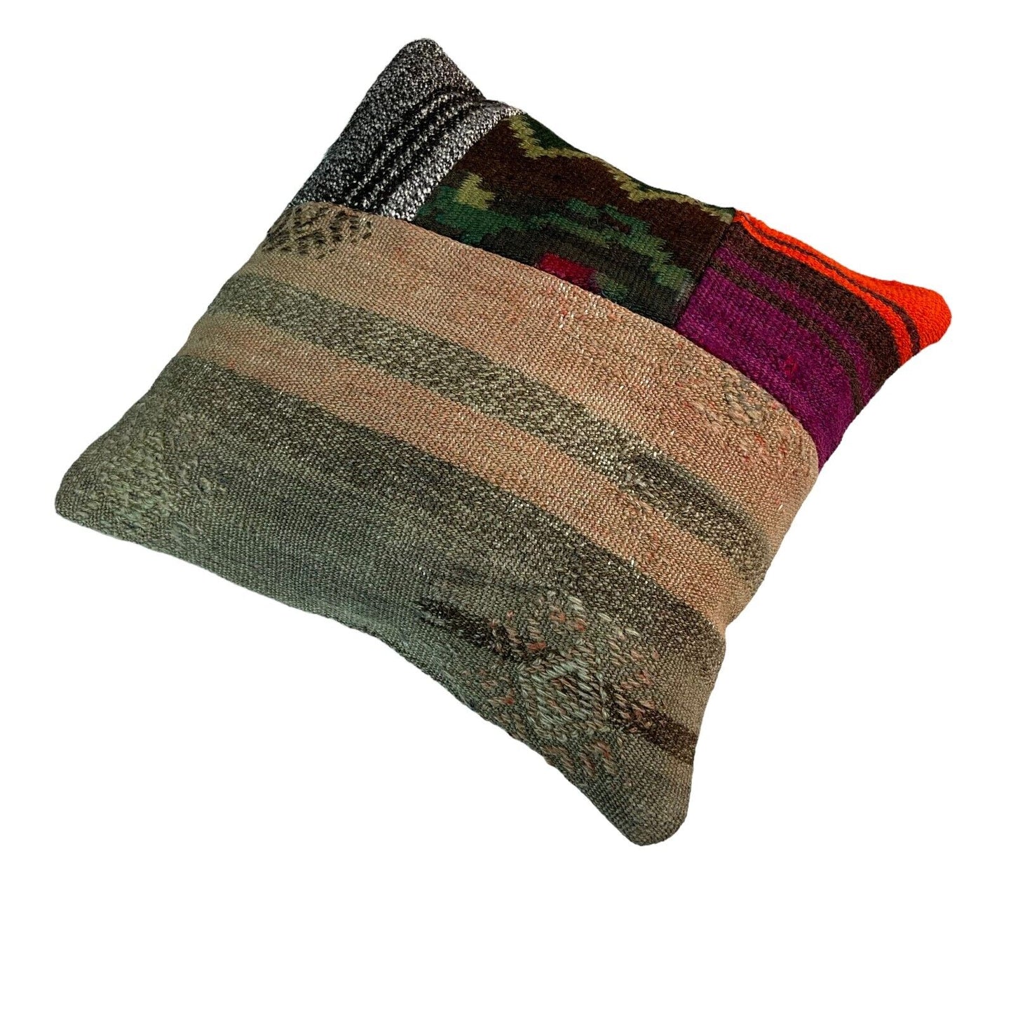 Einzigartige Kelim-Kissen,Turkish Kilim Pillow,16'×16' Funda De Cojín Kilim