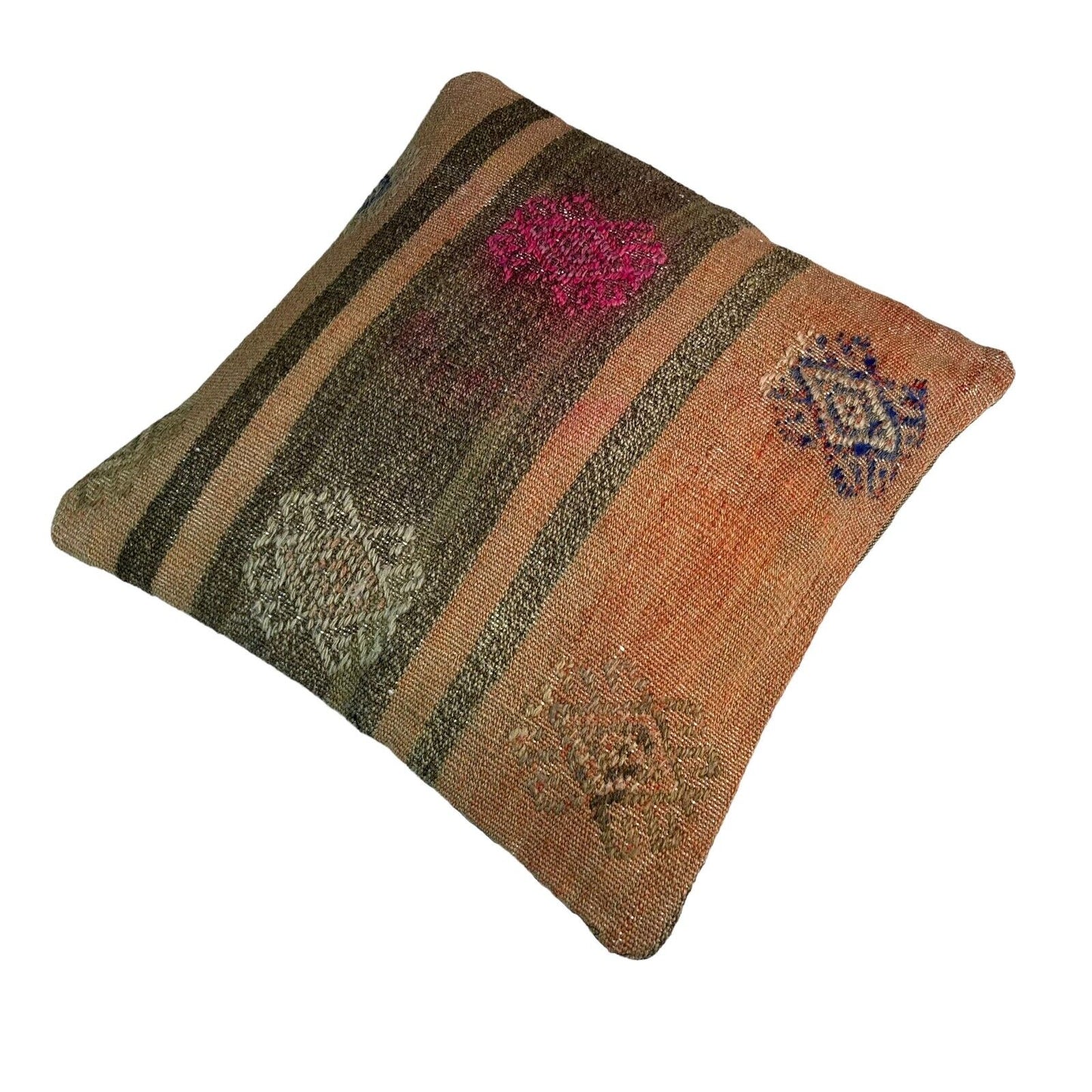 Einzigartige Kelim-Kissen,Turkish Kilim Pillow,16'×16' Funda De Cojín Kilim