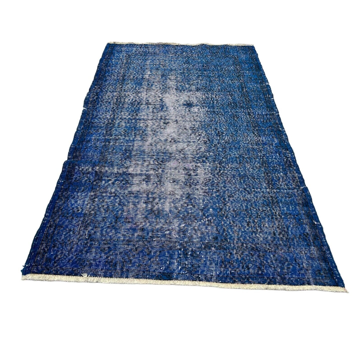 Distressed Overdyed Türkischer Teppich 223 x 111 cm Vintage Türkisch Teppich