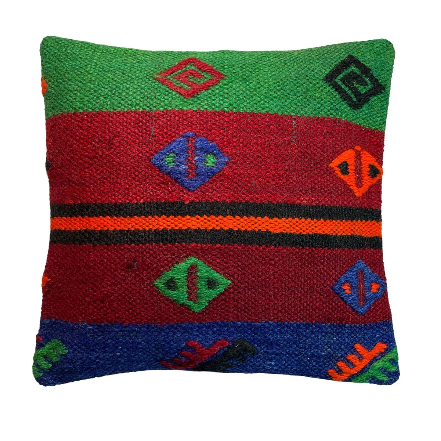 Einzigartige Kelim-Kissen,Turkish Kilim Pillow,16'×16' Funda De Cojín Kilim