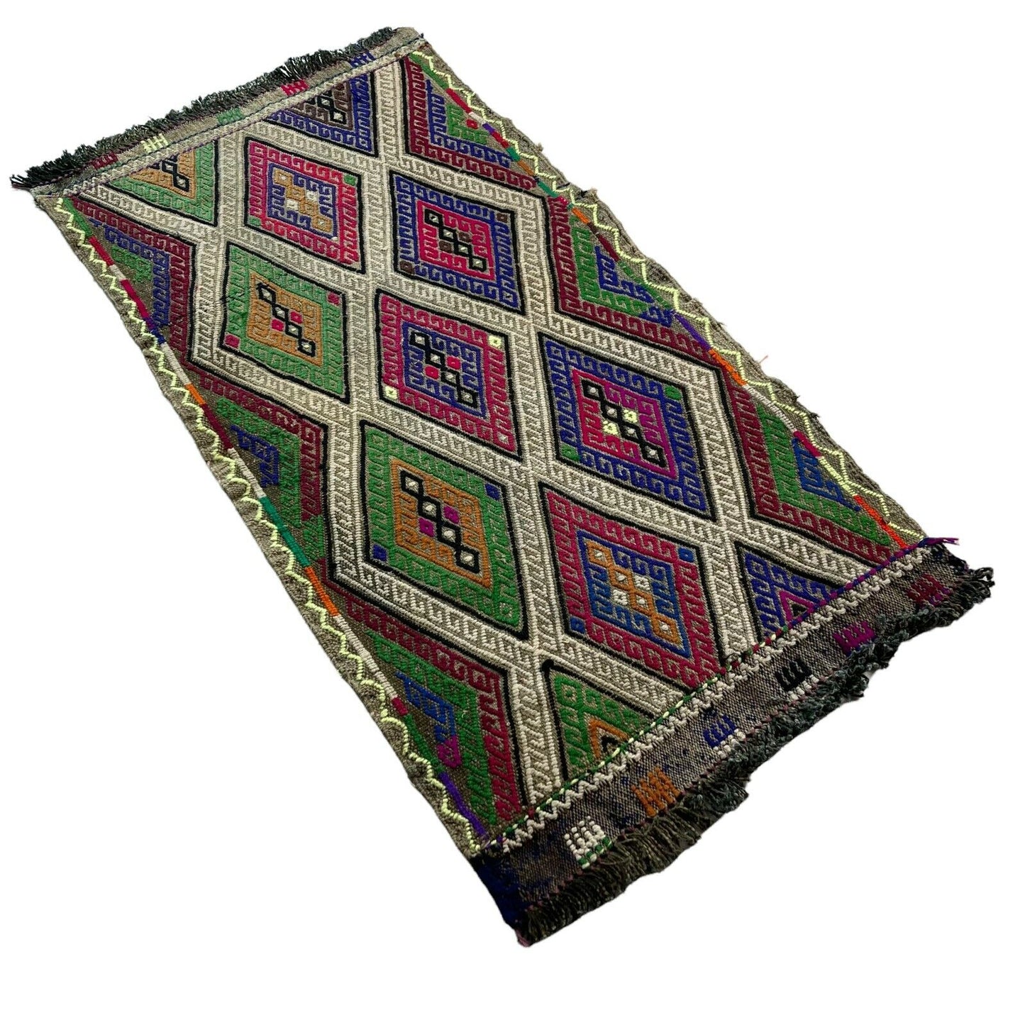 Traditionelle türkische Kelim Teppich, Vintage Turkish Kilim Rug 85 X 45 Cm